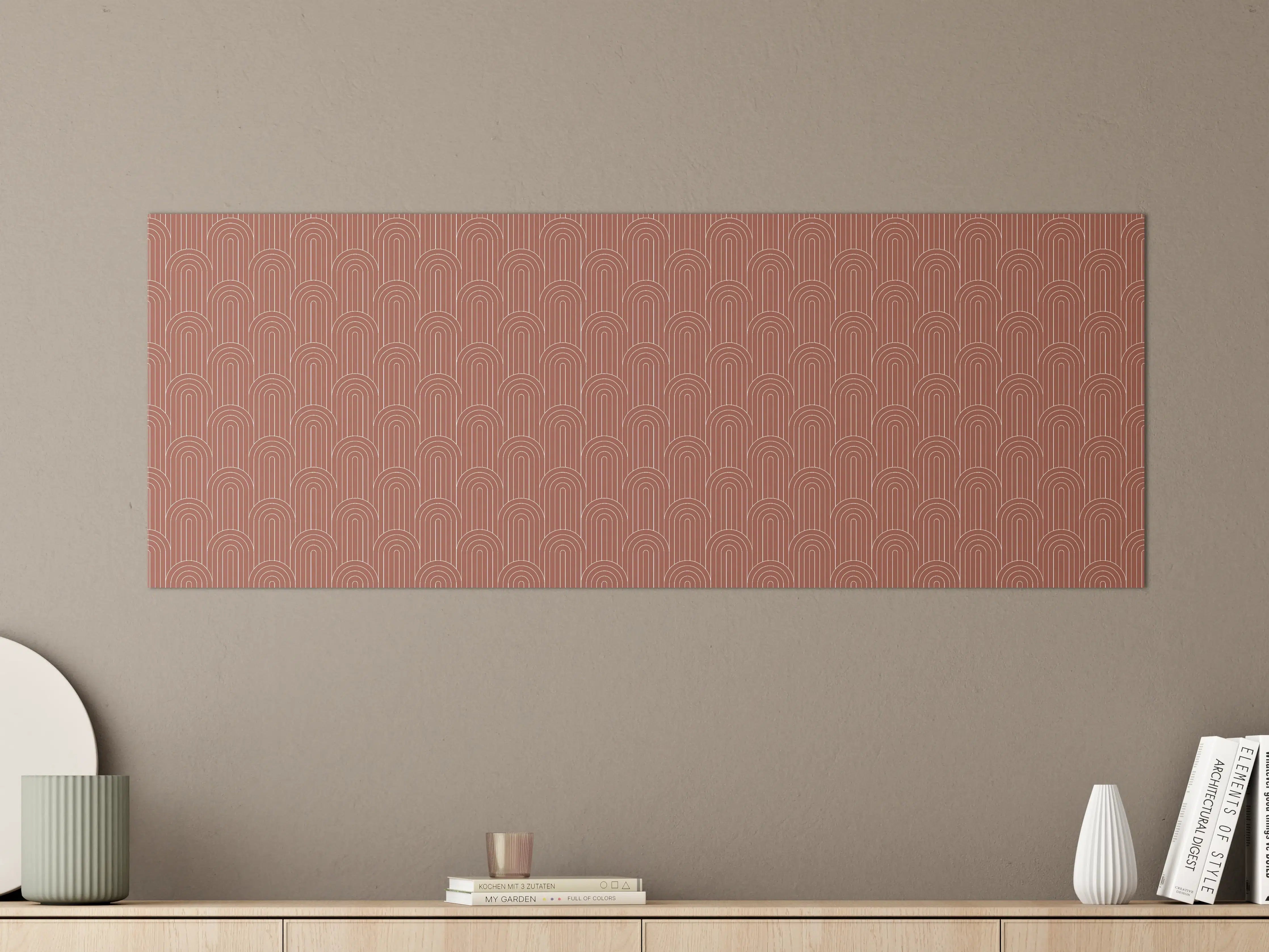 Große Wandbilder - Warme Terrakotta-Wand mit Mustern