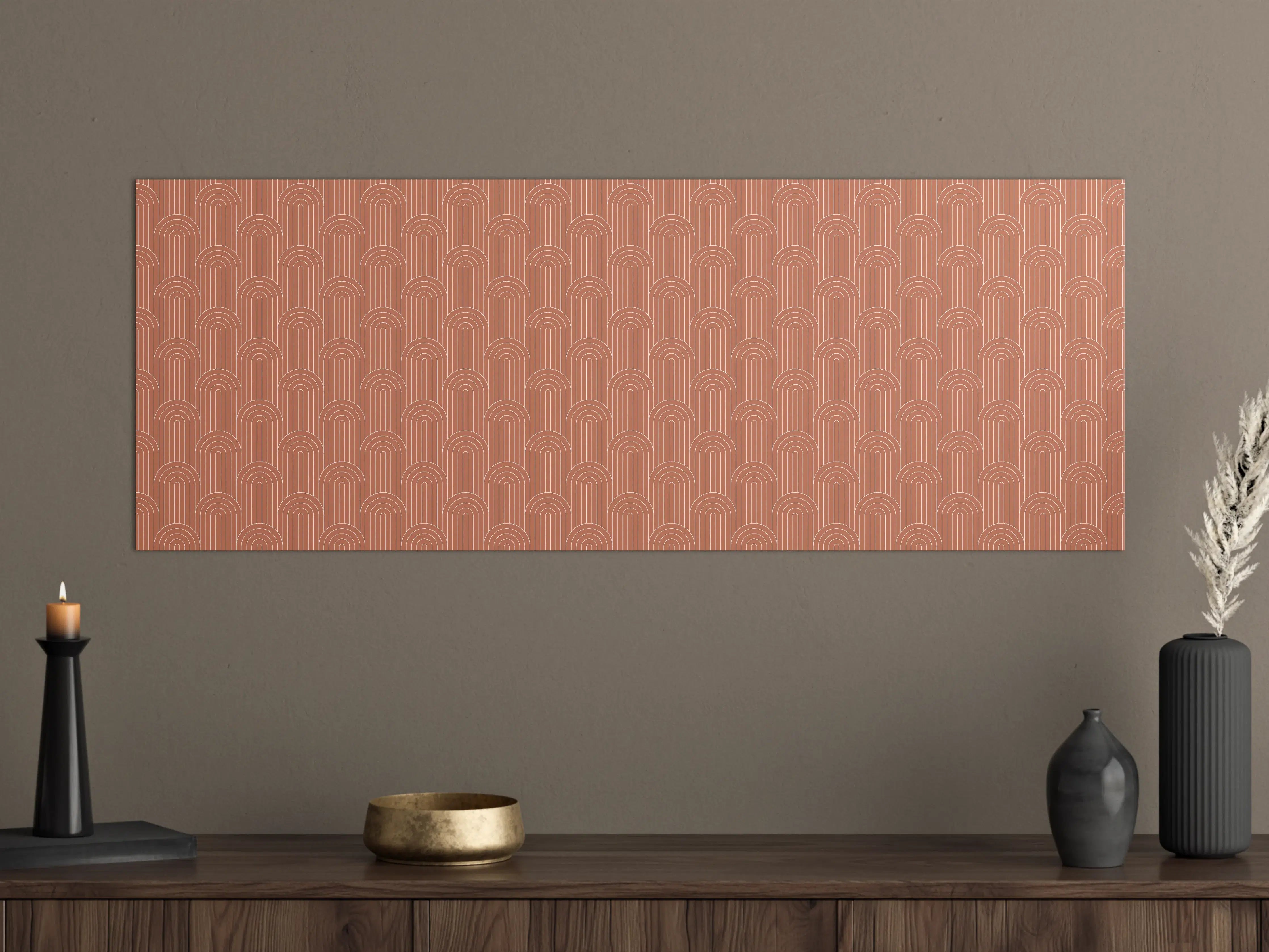 Große Wandbilder - Warmer Terrakotta-Hintergrund mit Muster
