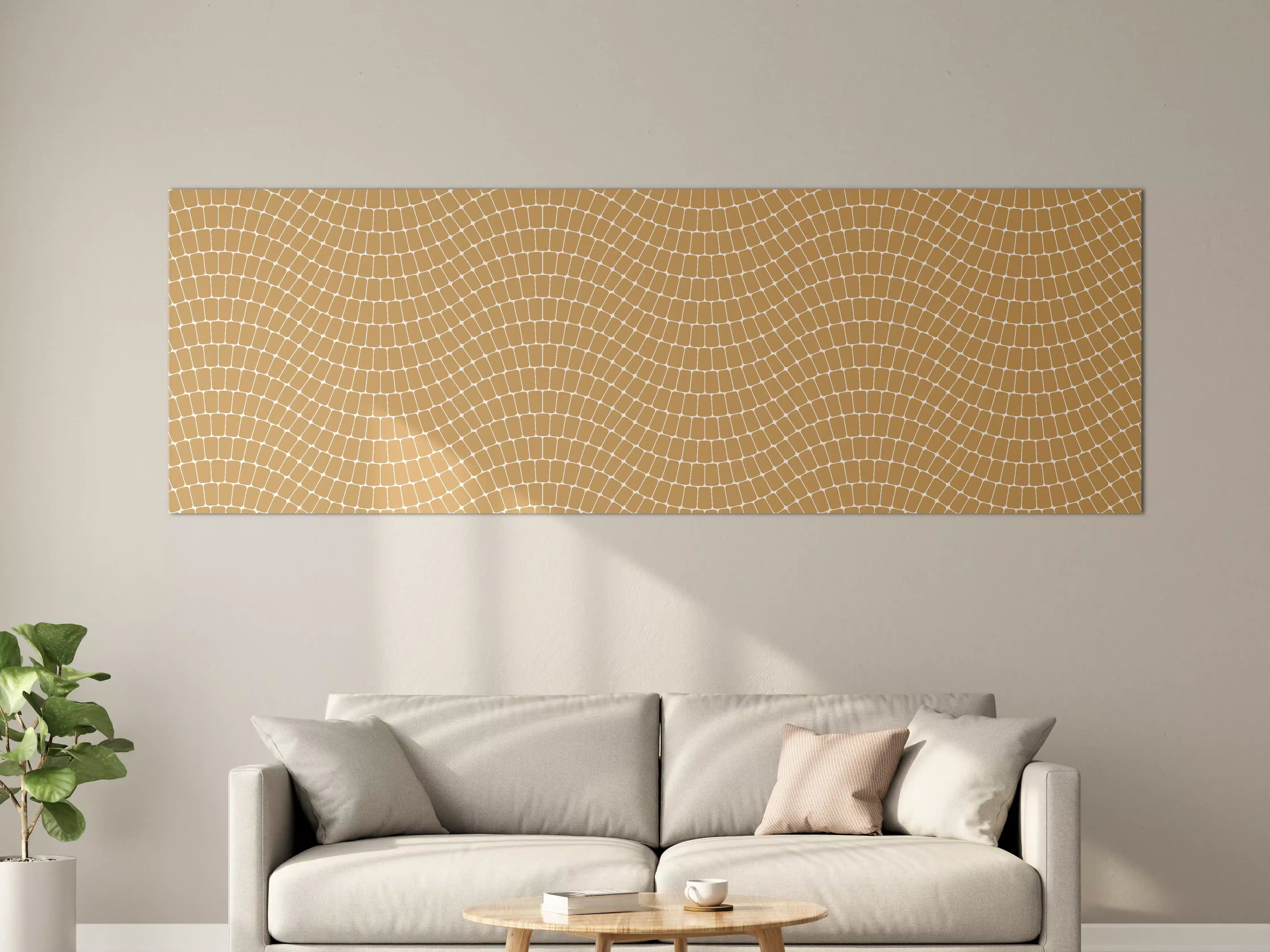 Große Wandbilder - Warmes Beige-Muster mit Kreis-Optik