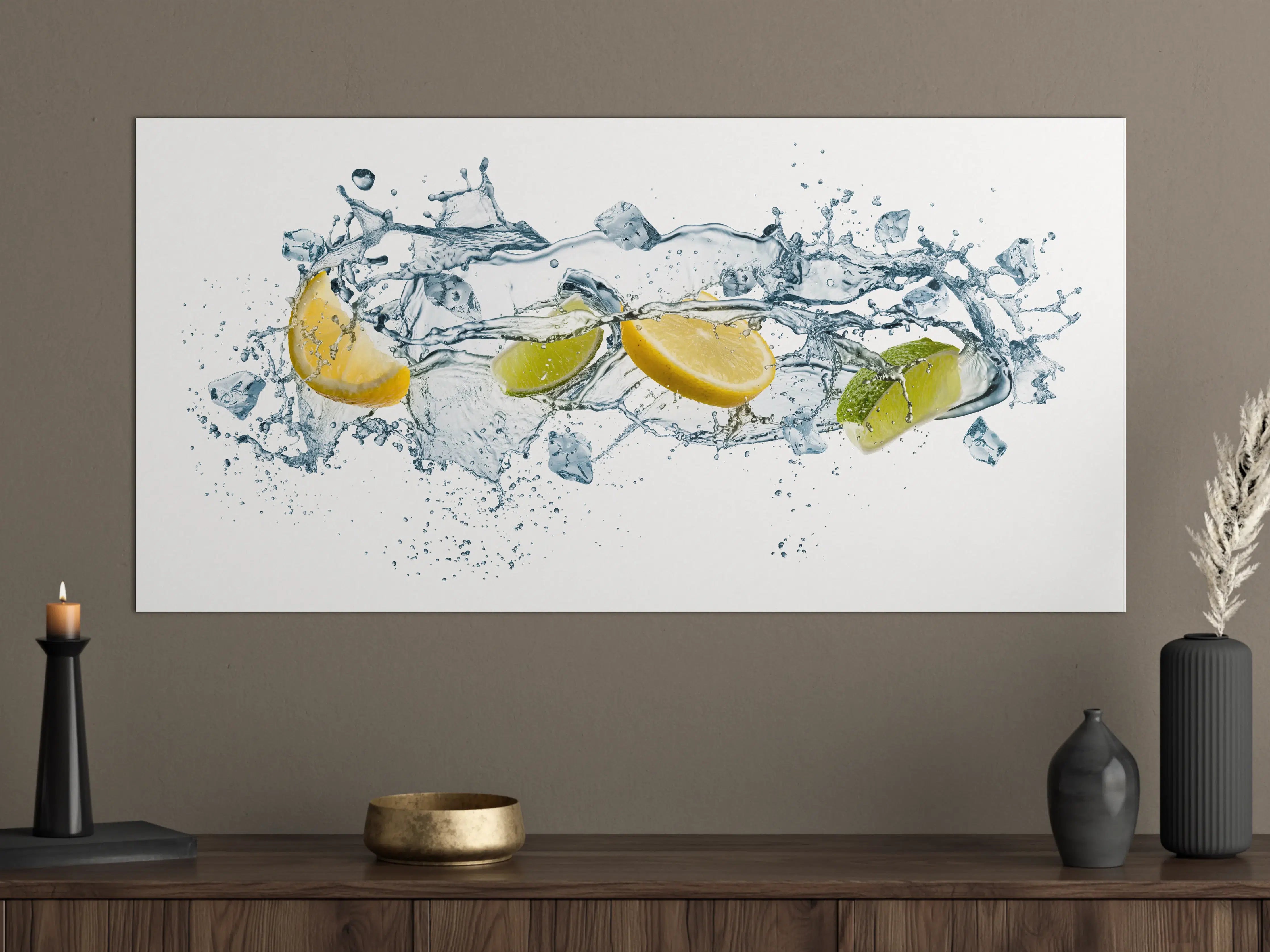 Große Wandbilder - Wasser mit Zitrusfrüchten Artwork