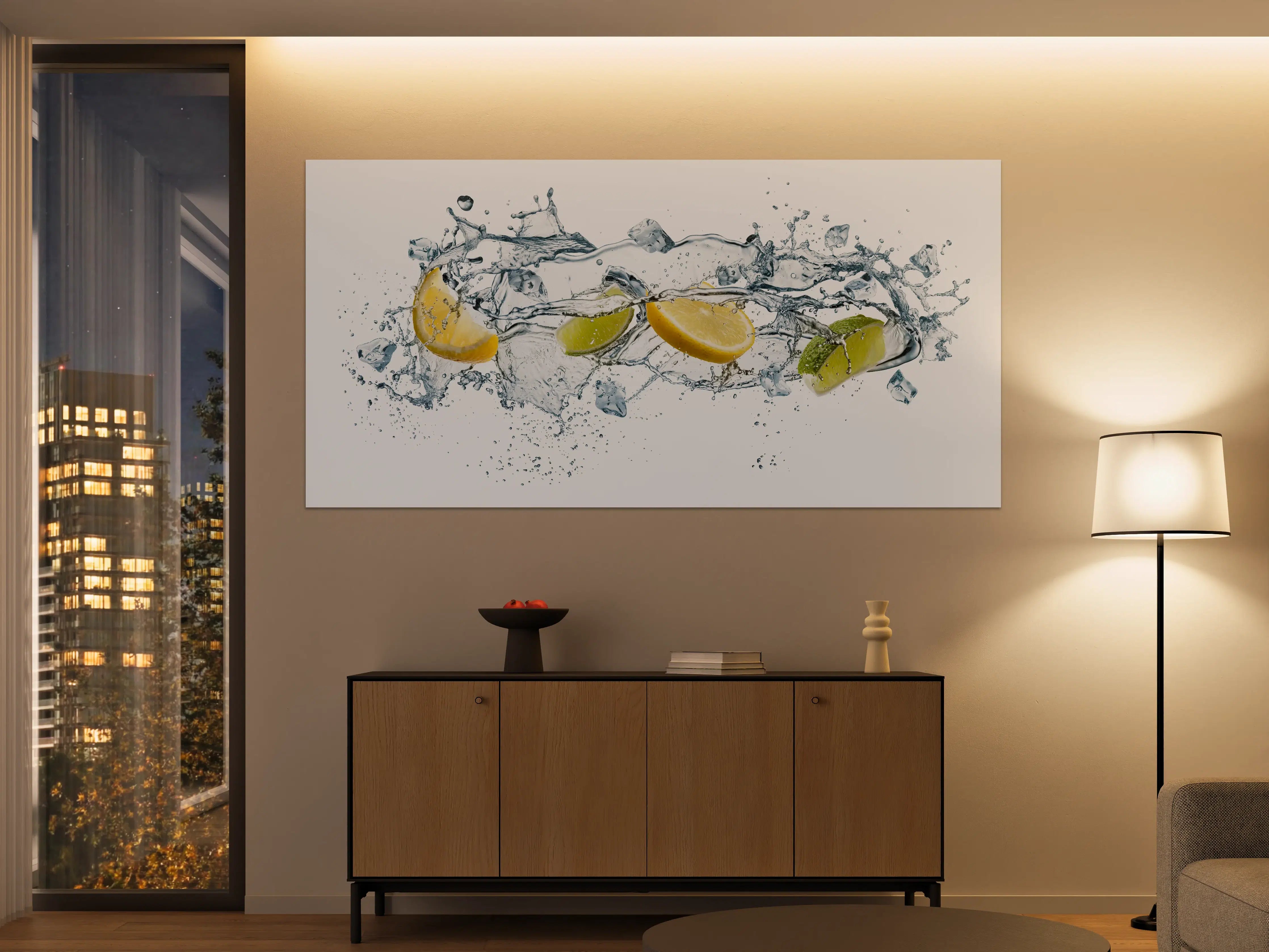 Große Wandbilder - Wasser mit Zitrusfrüchten Artwork