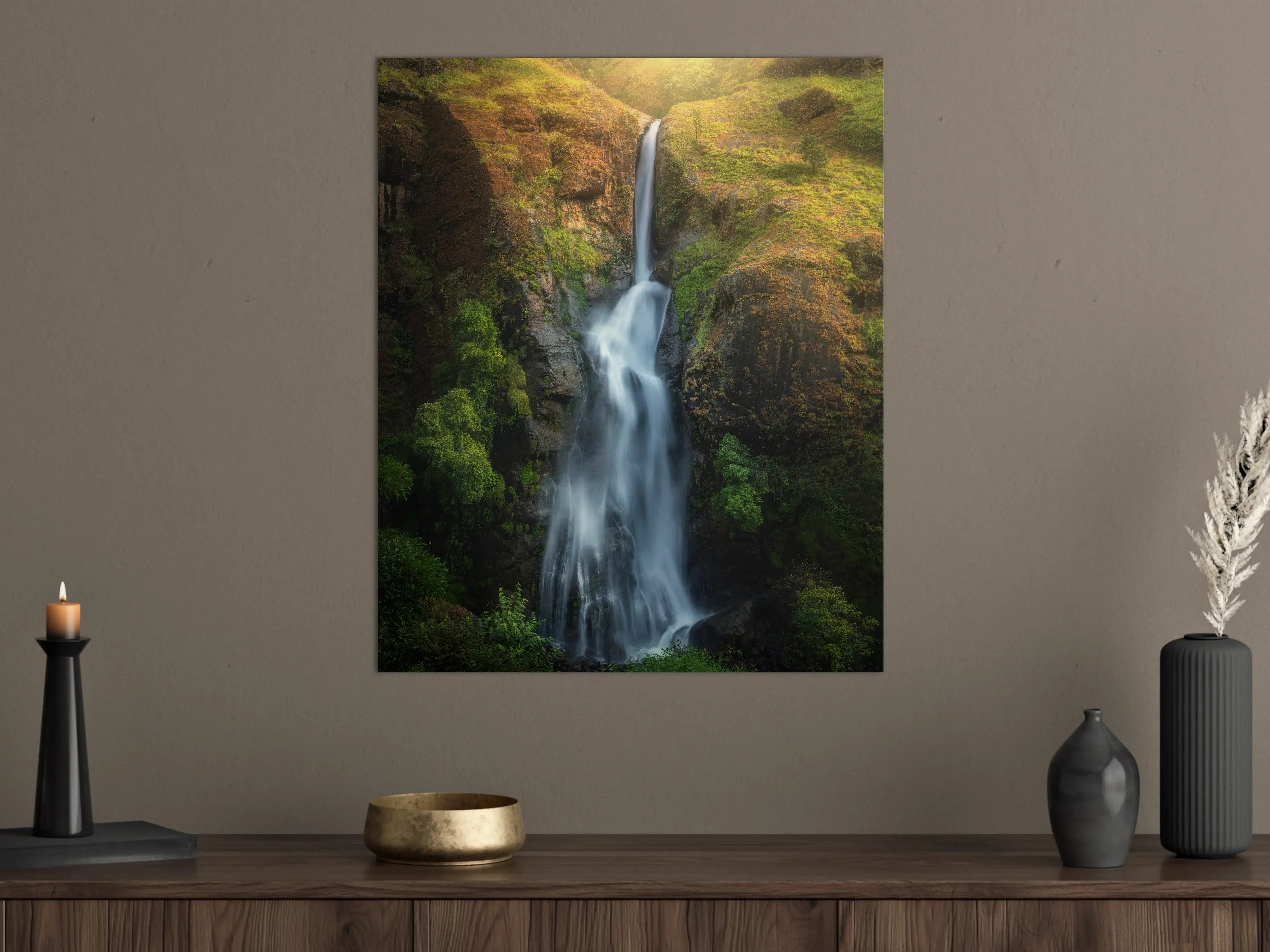 Große Wandbilder - Wasserfall im Wald von Nepal
