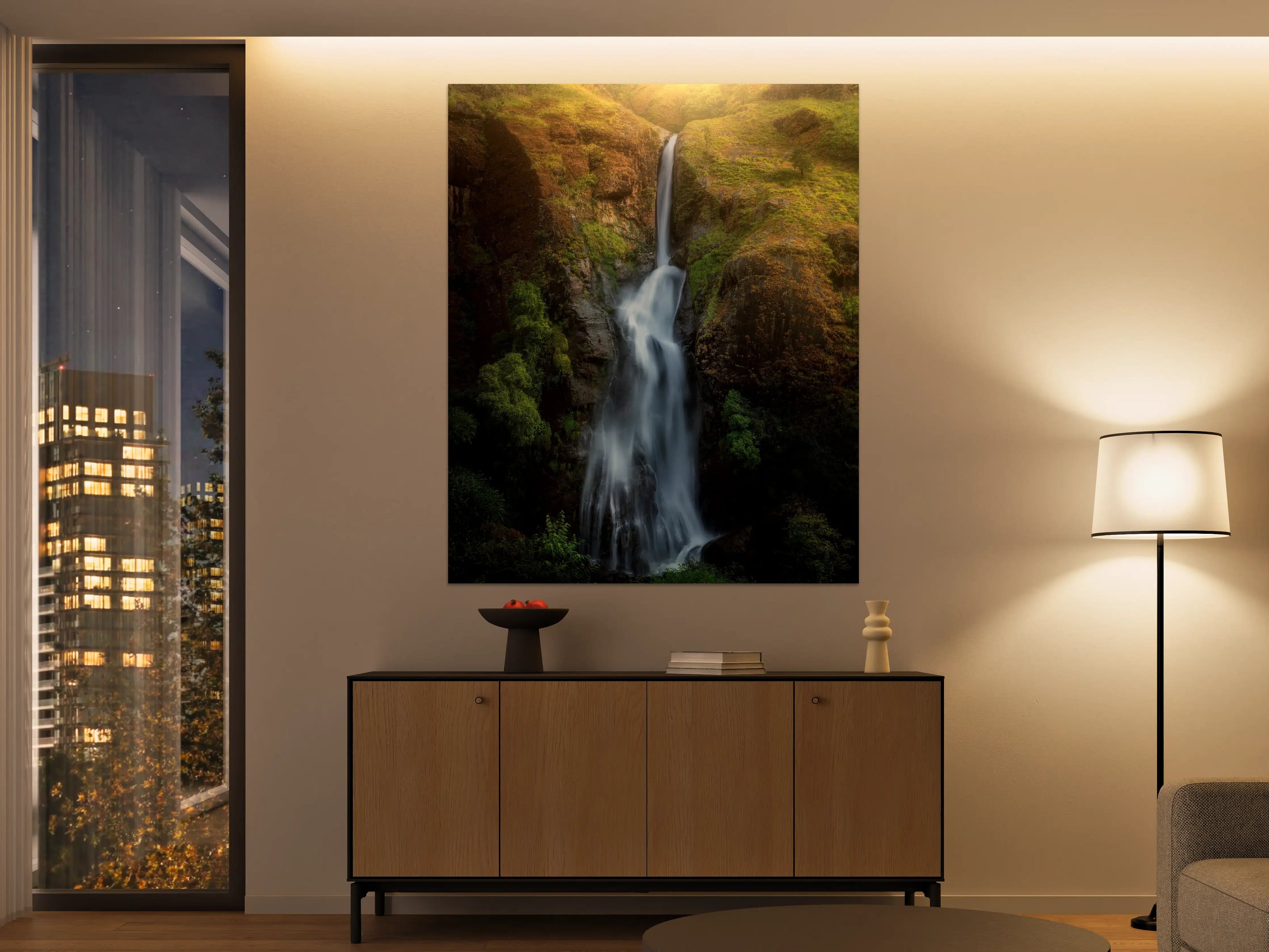 Große Wandbilder - Wasserfall im Wald von Nepal
