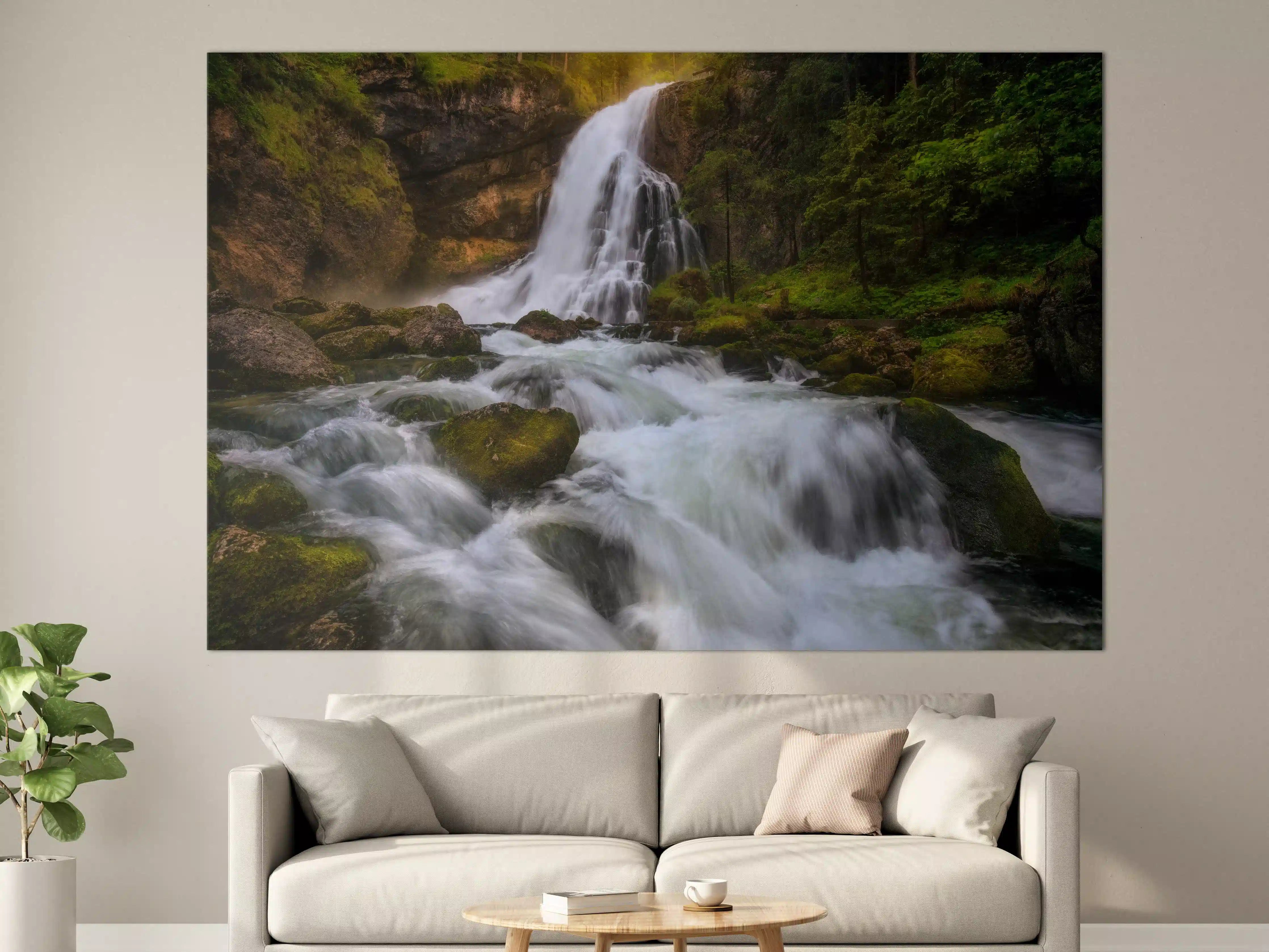 Große Wandbilder - Wasserfall in bergiger Region