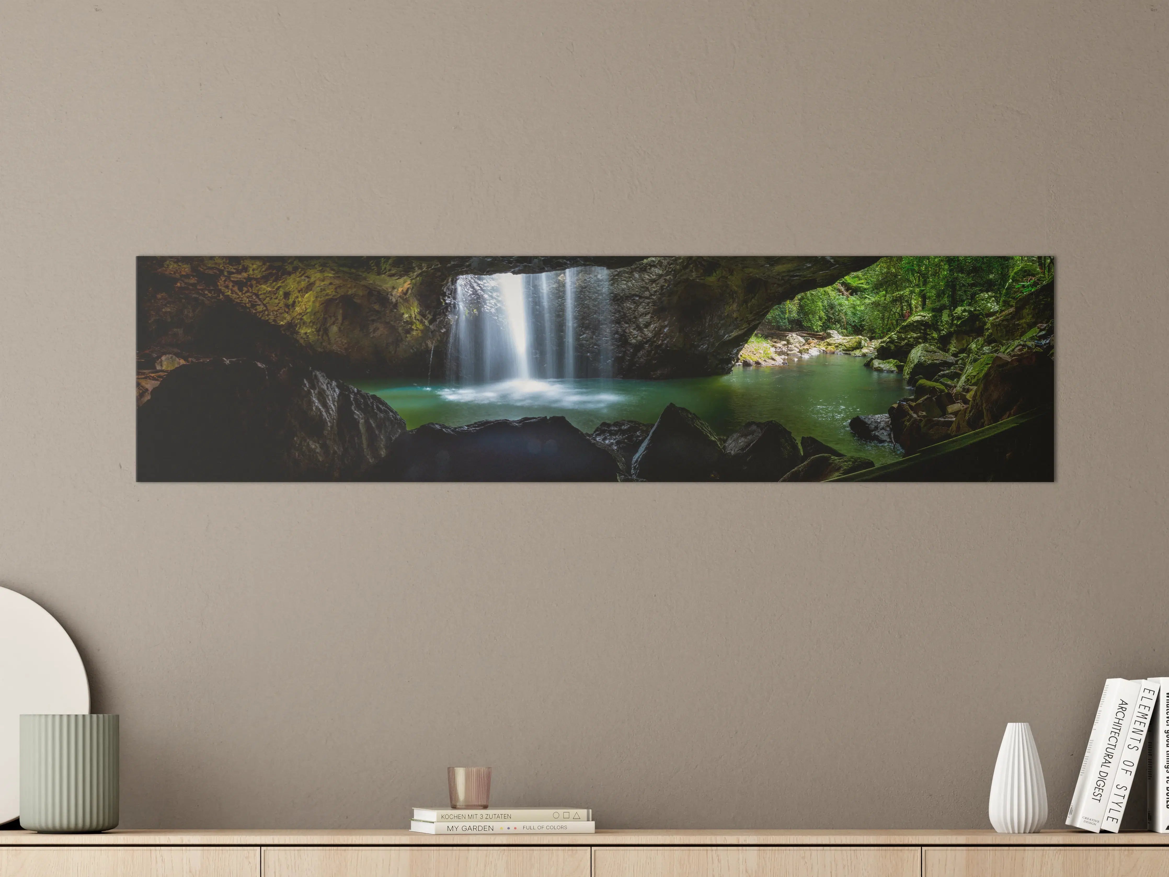 Große Wandbilder - Wasserfall in der Höhle