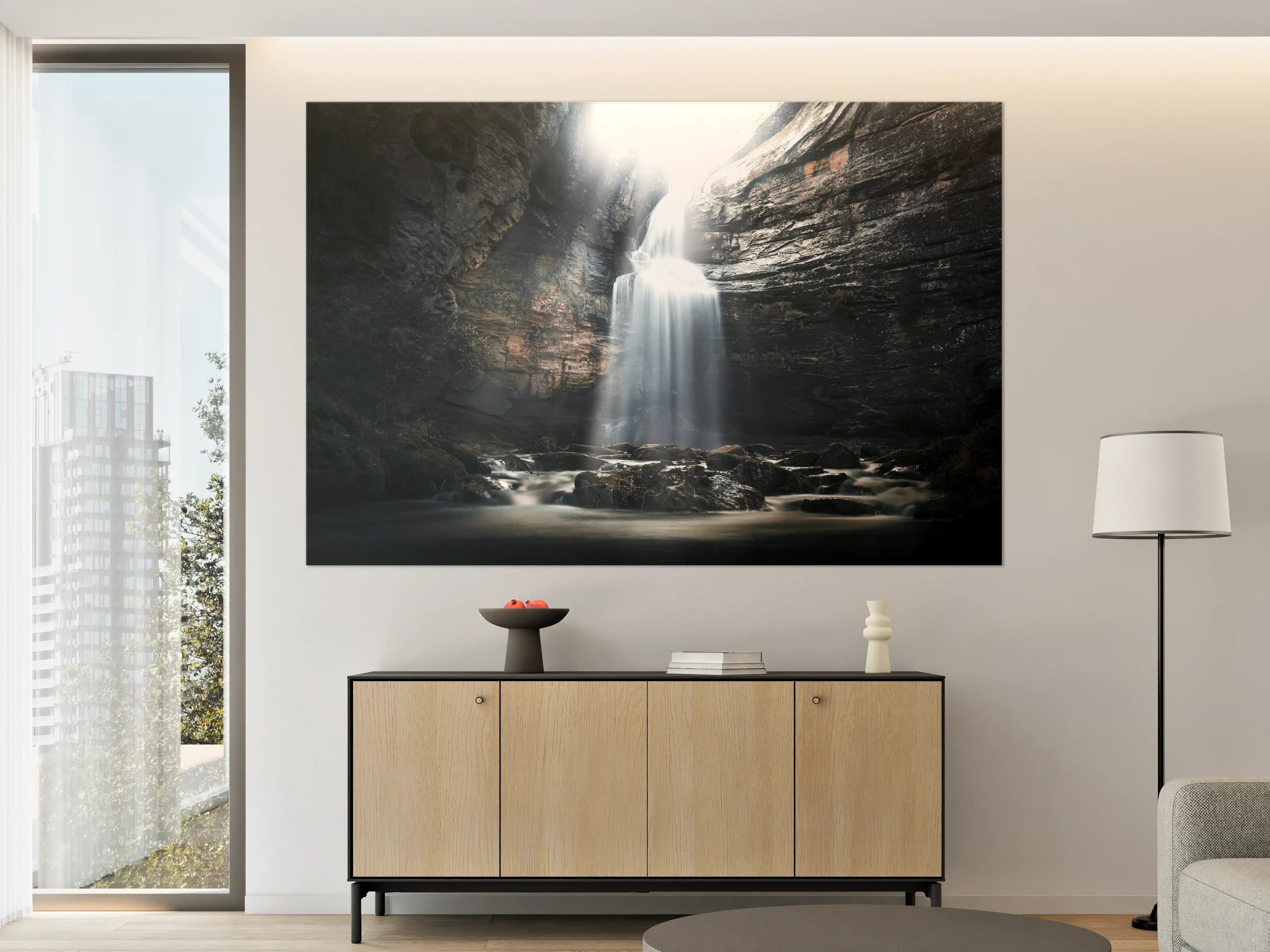 Große Wandbilder - Wasserfall in geheimnisvoller Schlucht