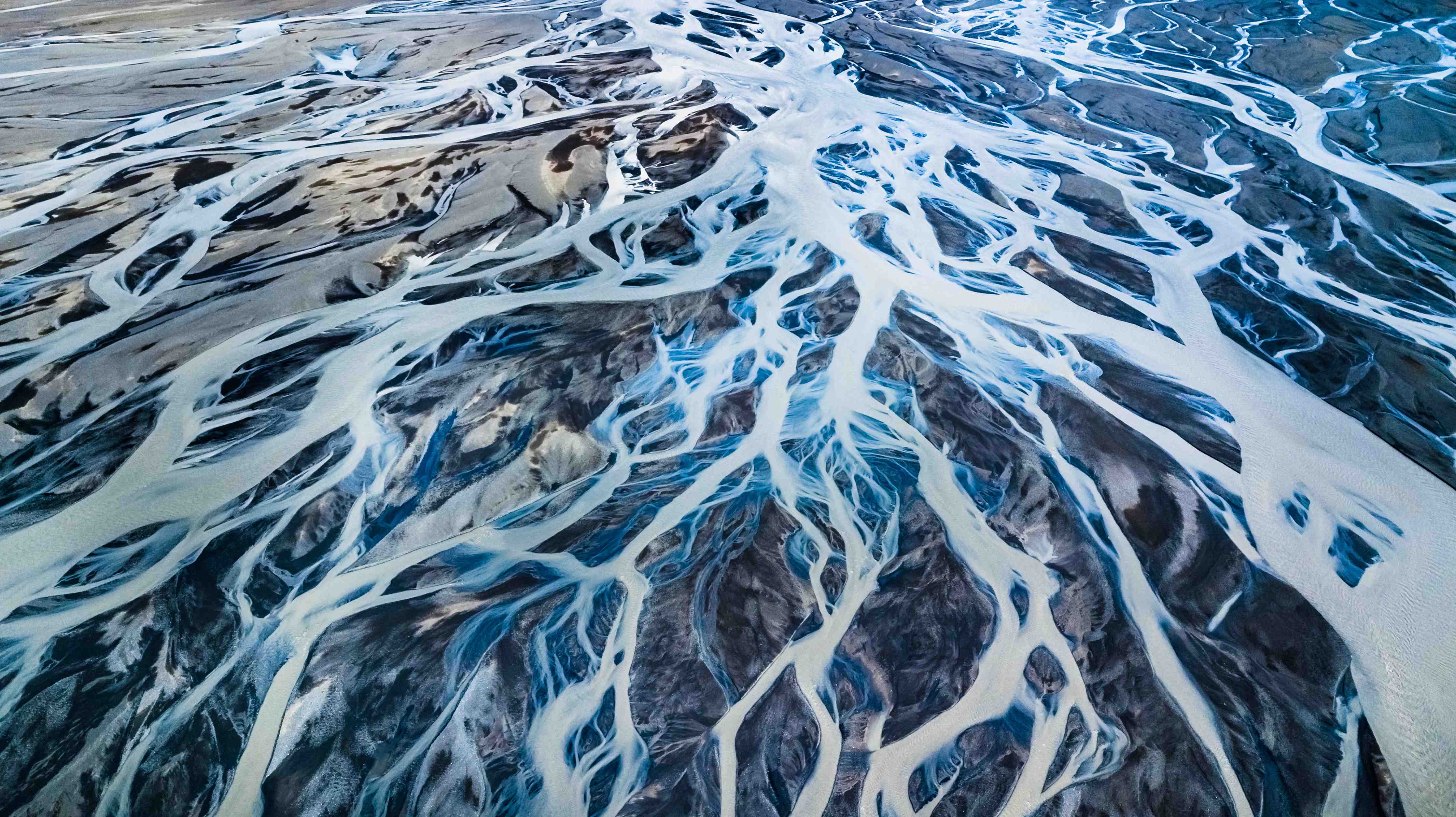 Große Wandbilder-Wasserfalldarstellung in Blau und Weiß