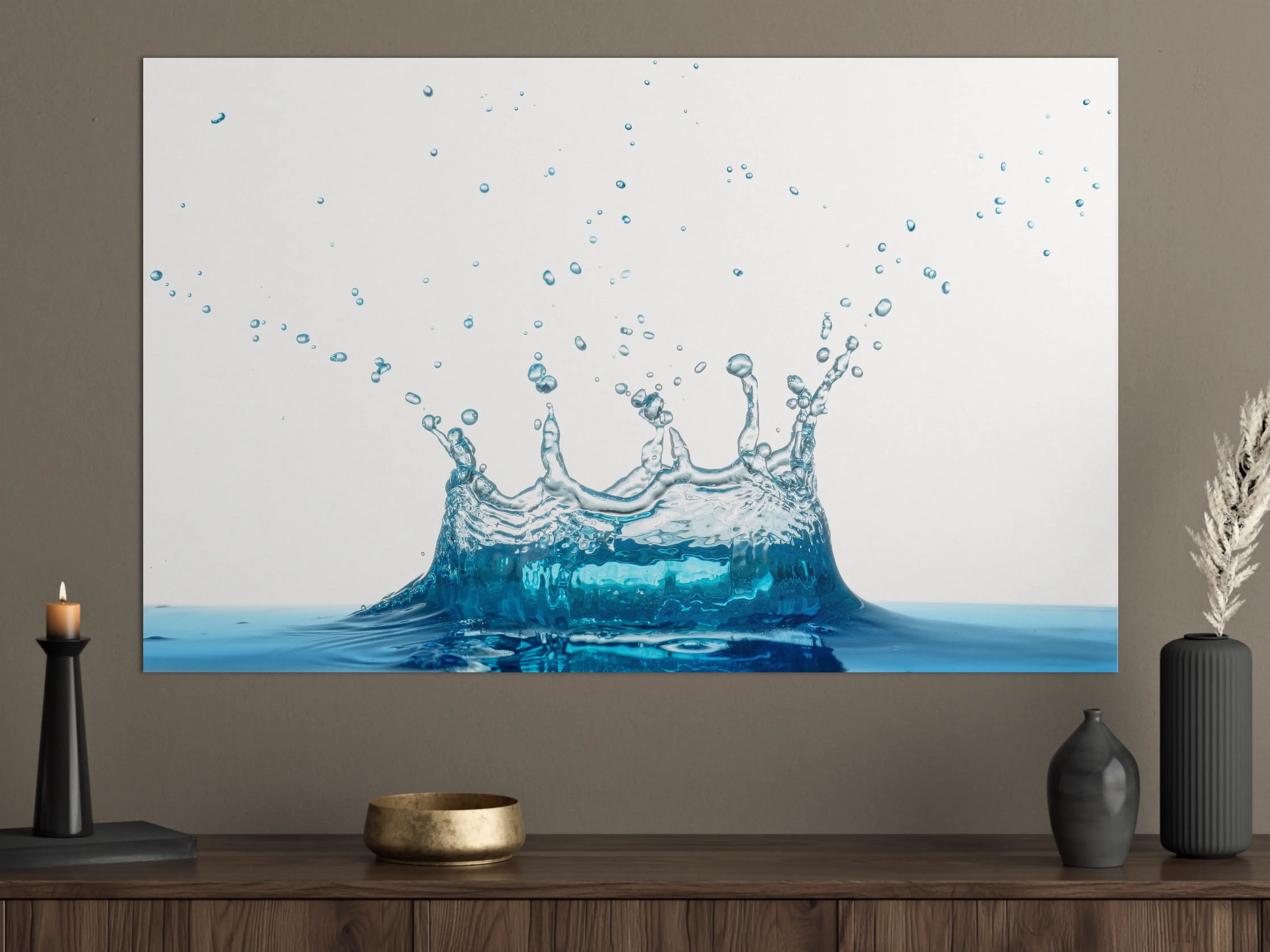Große Wandbilder - Wassersplash in Blau und Weiß