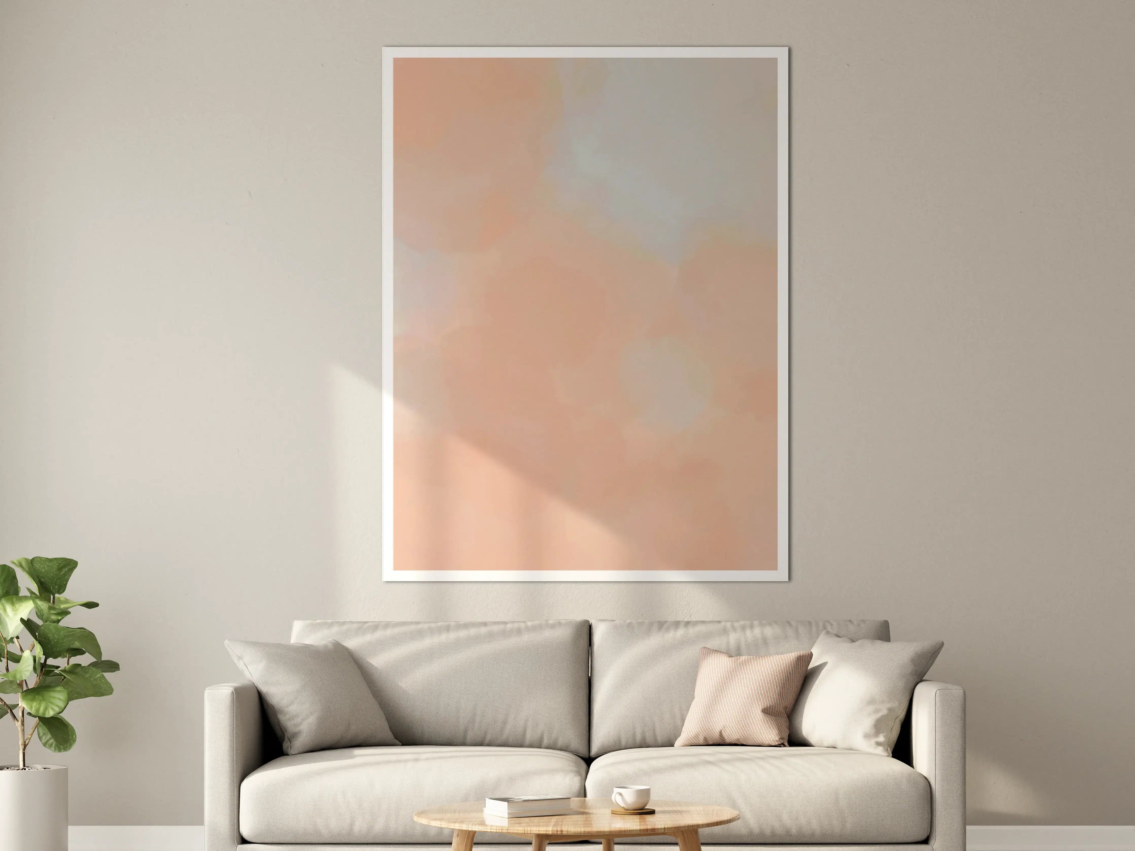 Große Wandbilder - Weiche Peach-Farbige Wasserfarben-Textur