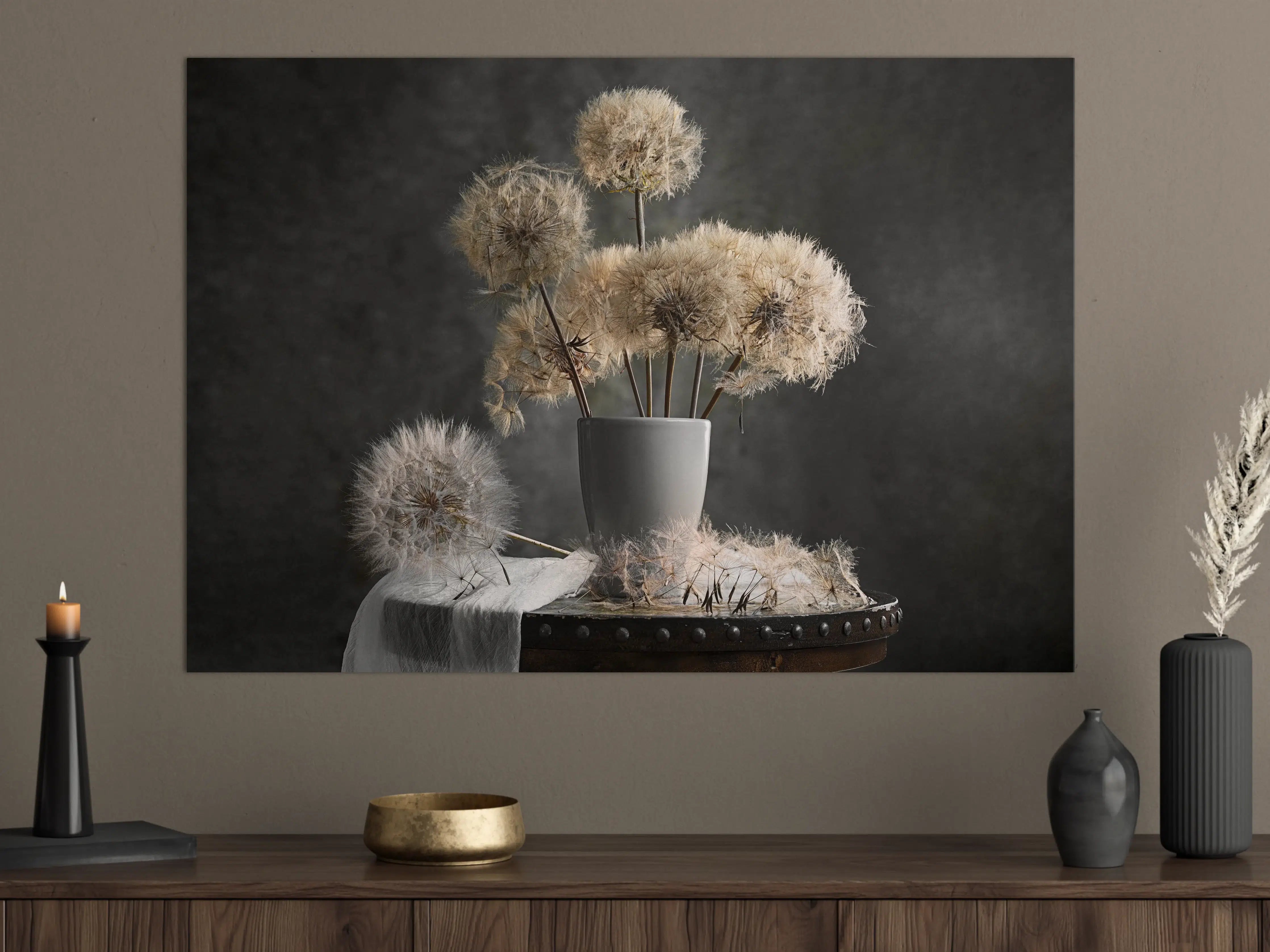 Große Wandbilder - Weiche Pusteblumen in stilvollem Display