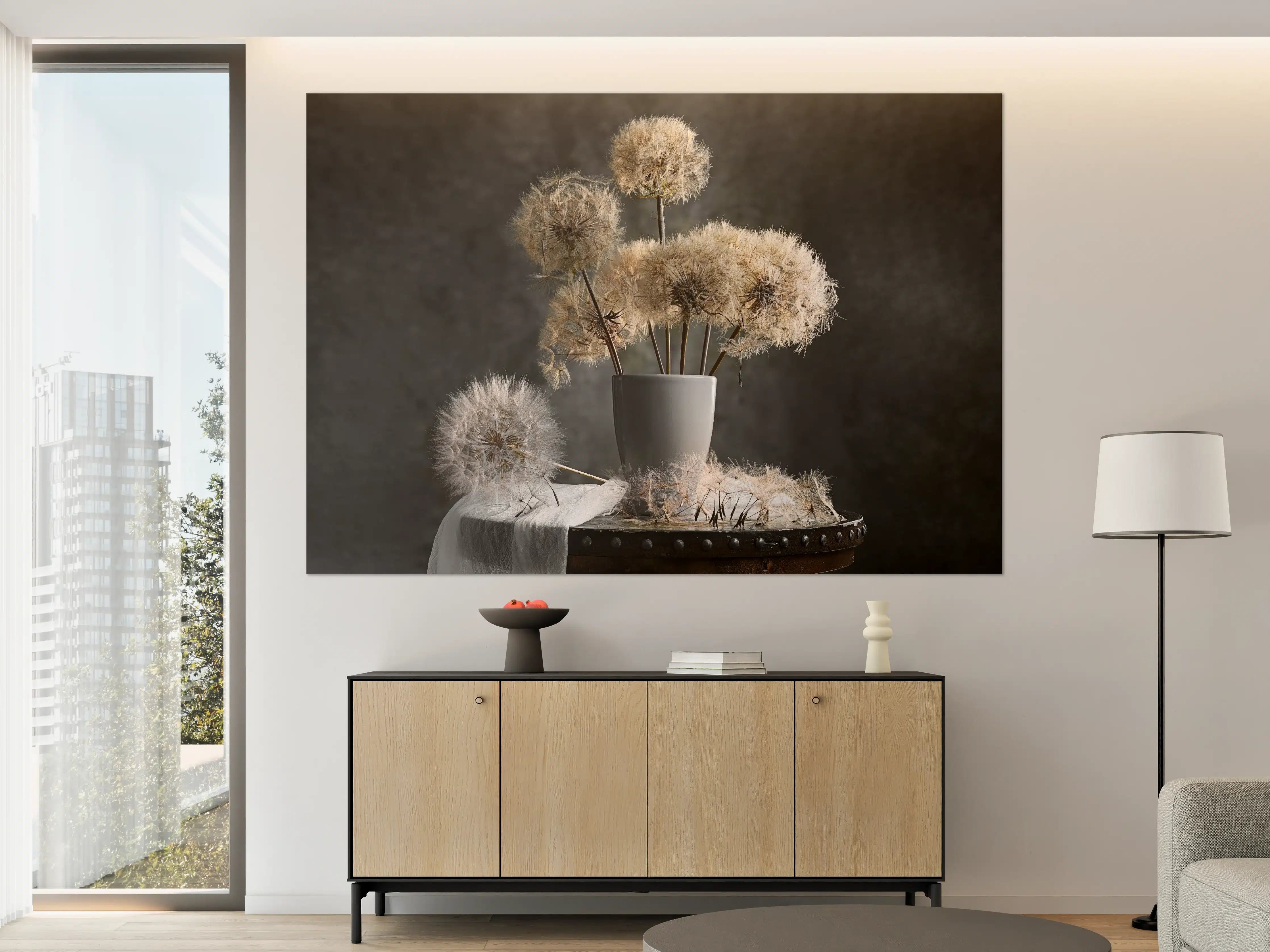 Große Wandbilder - Weiche Pusteblumen in stilvollem Display