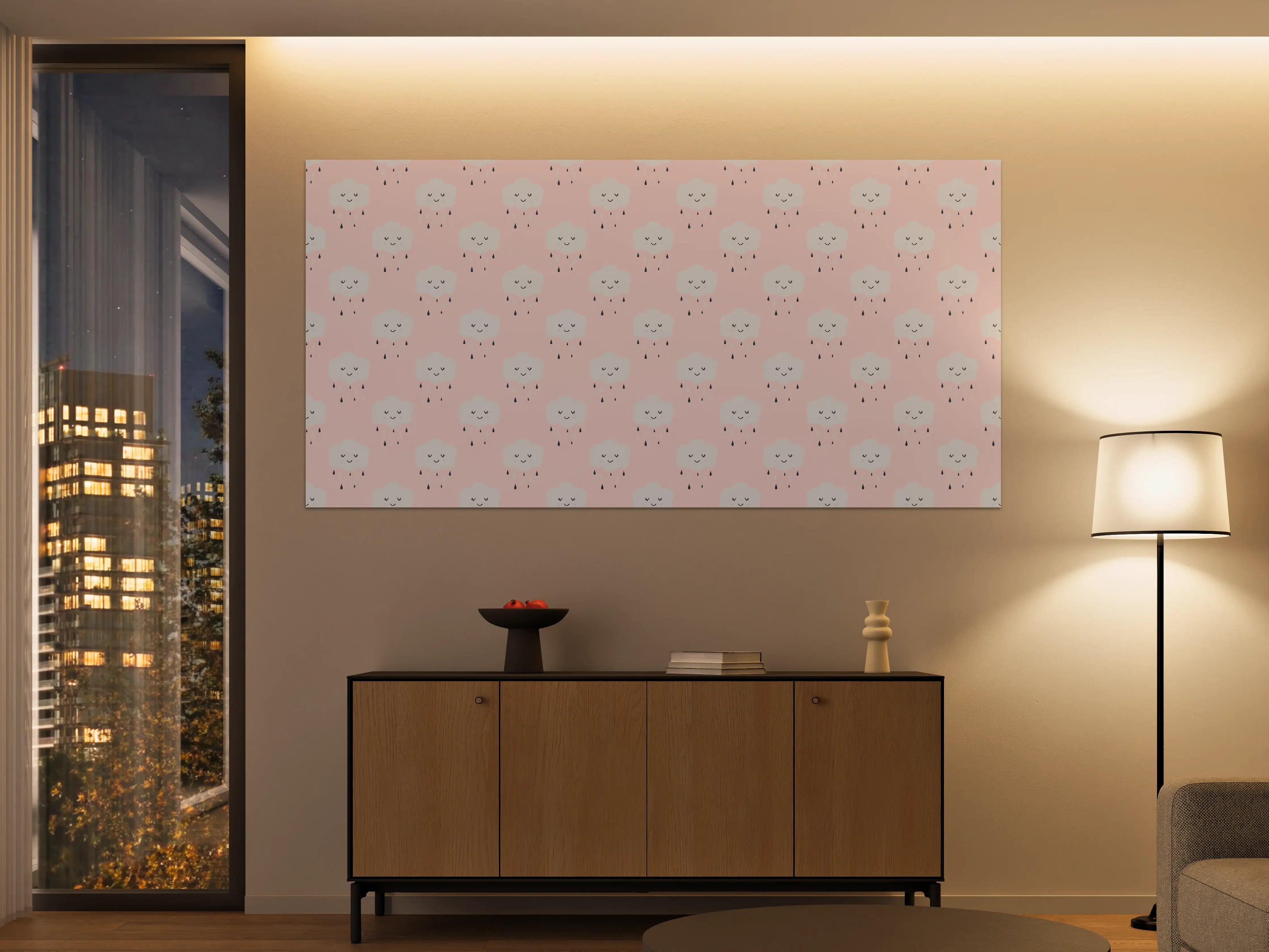 Große Wandbilder - Weiches Pink mit reizvollem Katzenmotiv