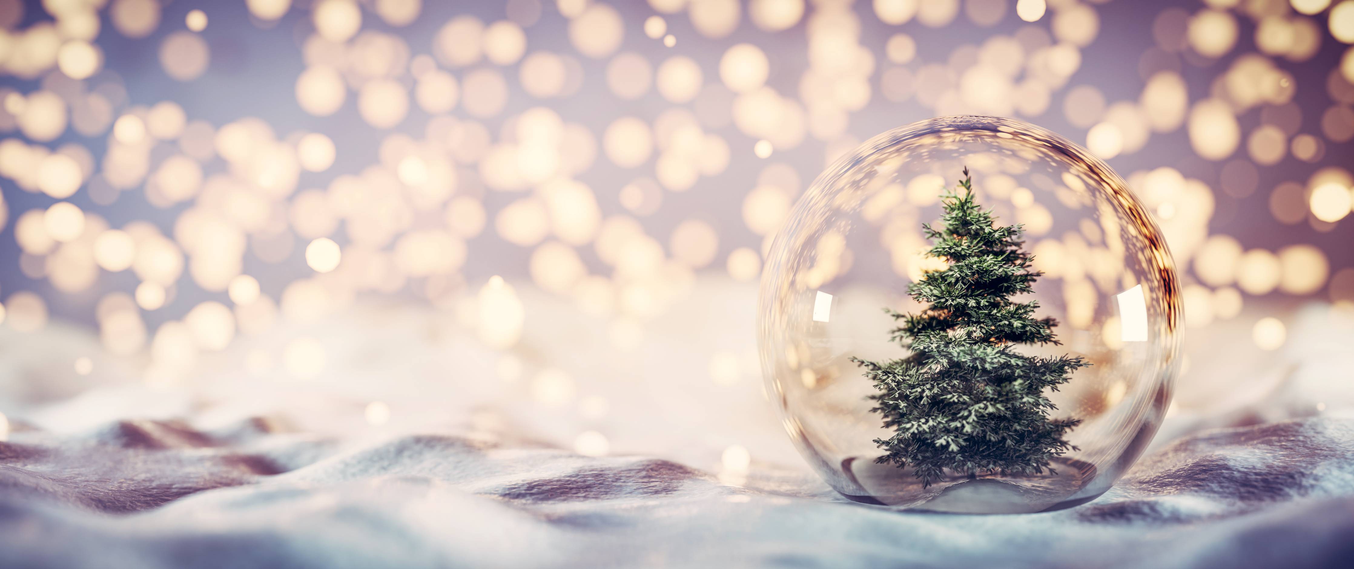Große Wandbilder-Weihnachtsbaum in einer Glaskugel