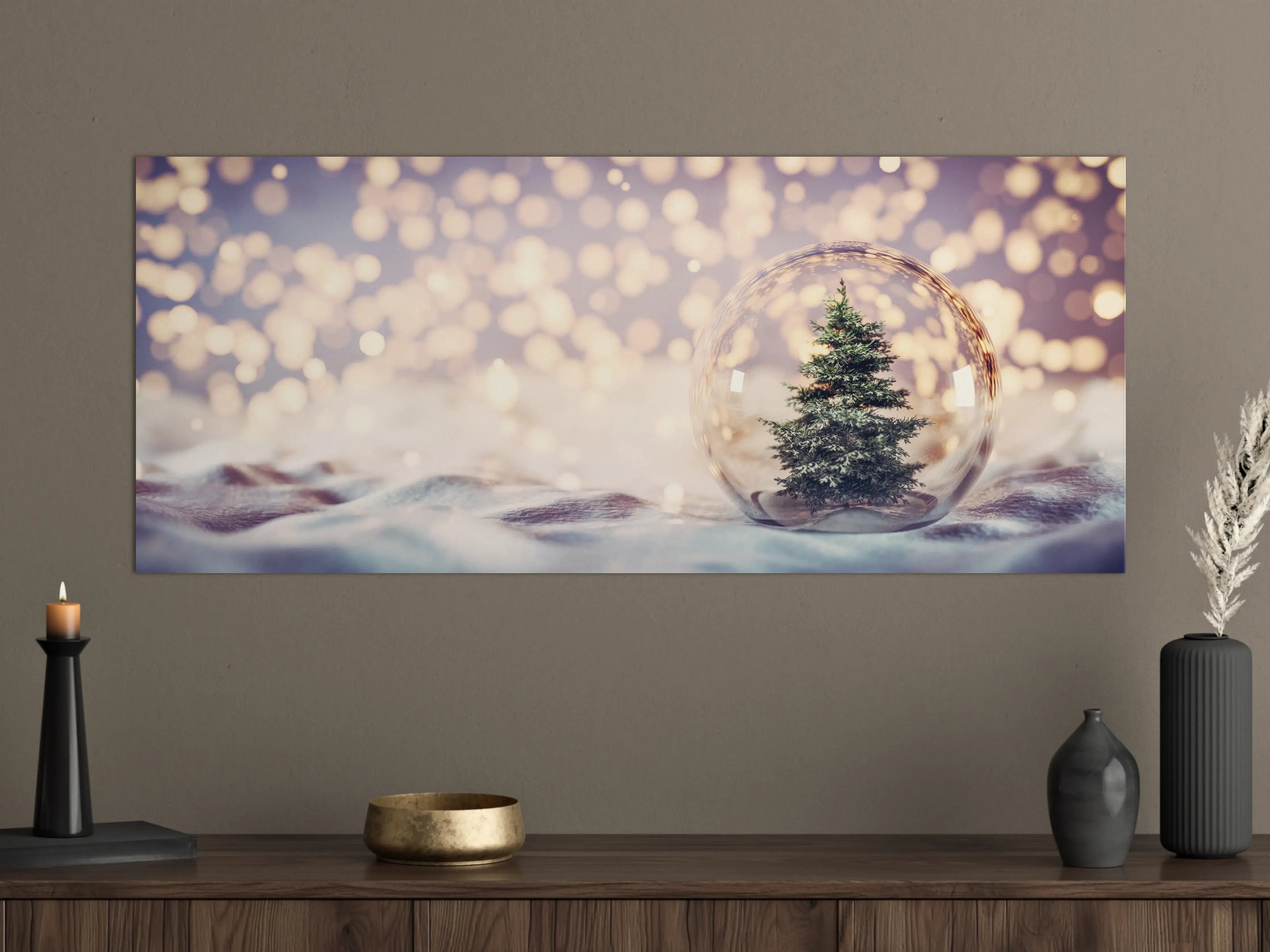 Große Wandbilder - Weihnachtsbaum in einer Glaskugel