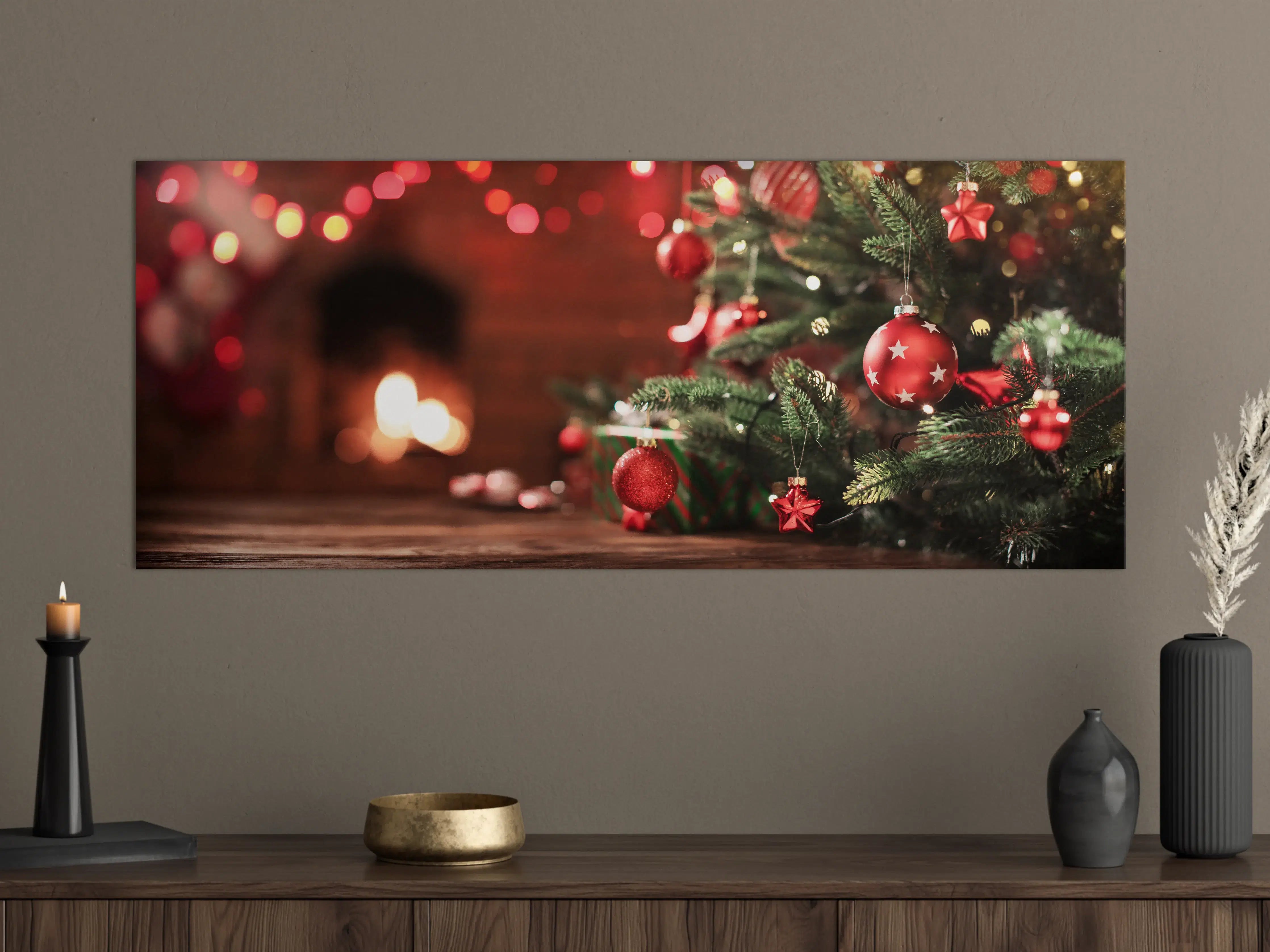 Große Wandbilder - Weihnachtsbaum mit Dekorationen