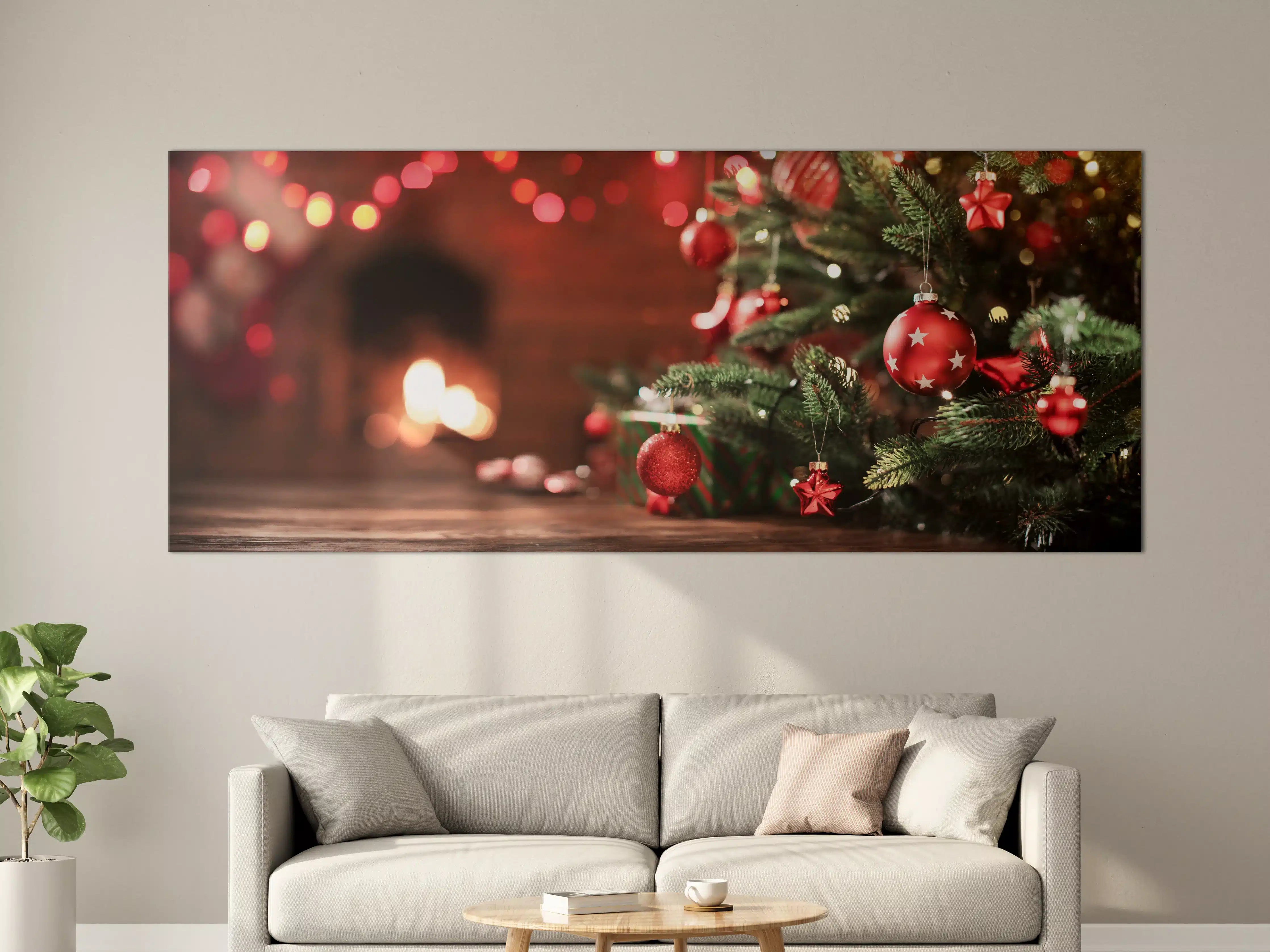 Große Wandbilder - Weihnachtsbaum mit Dekorationen