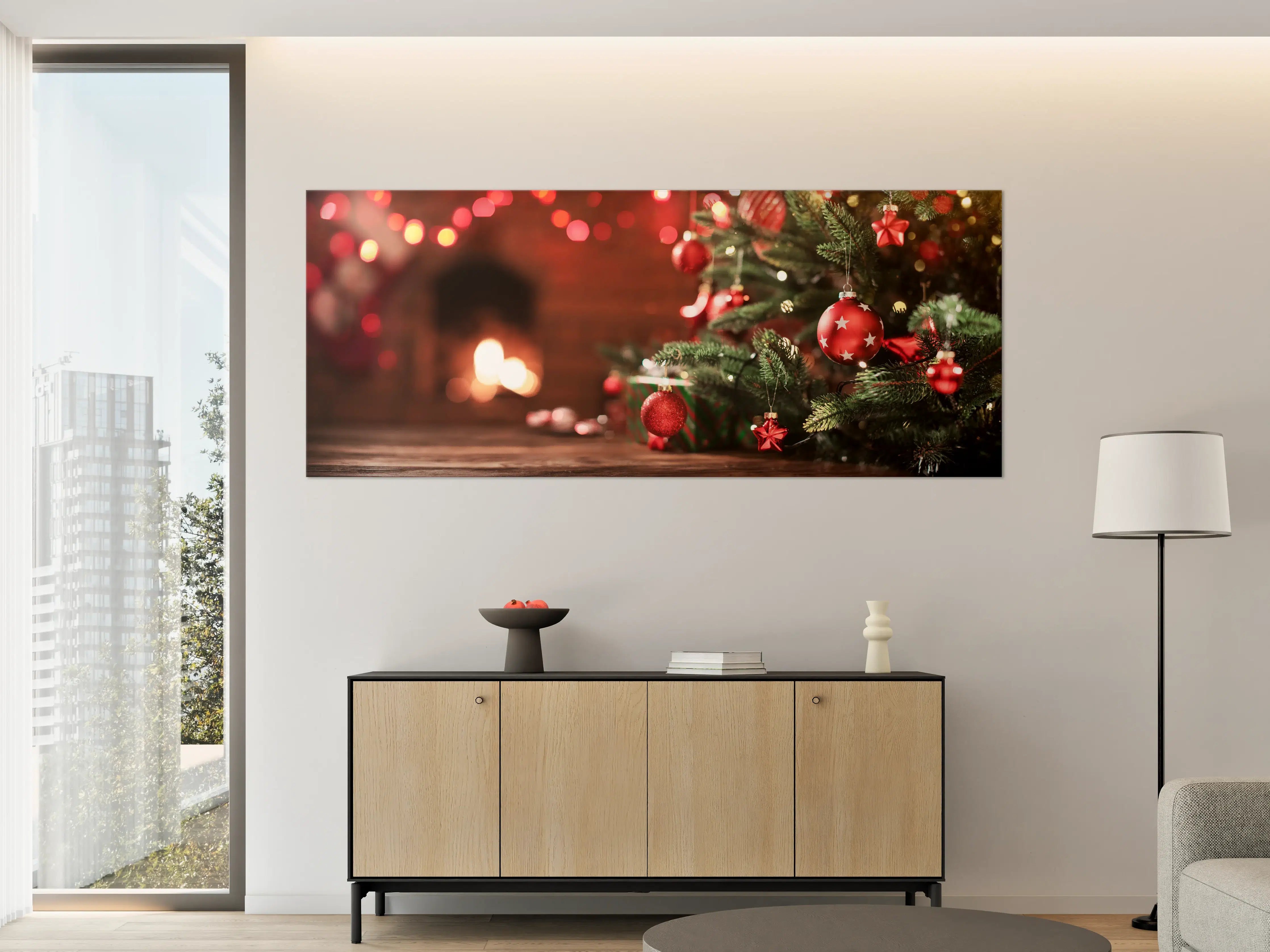 Große Wandbilder - Weihnachtsbaum mit Dekorationen