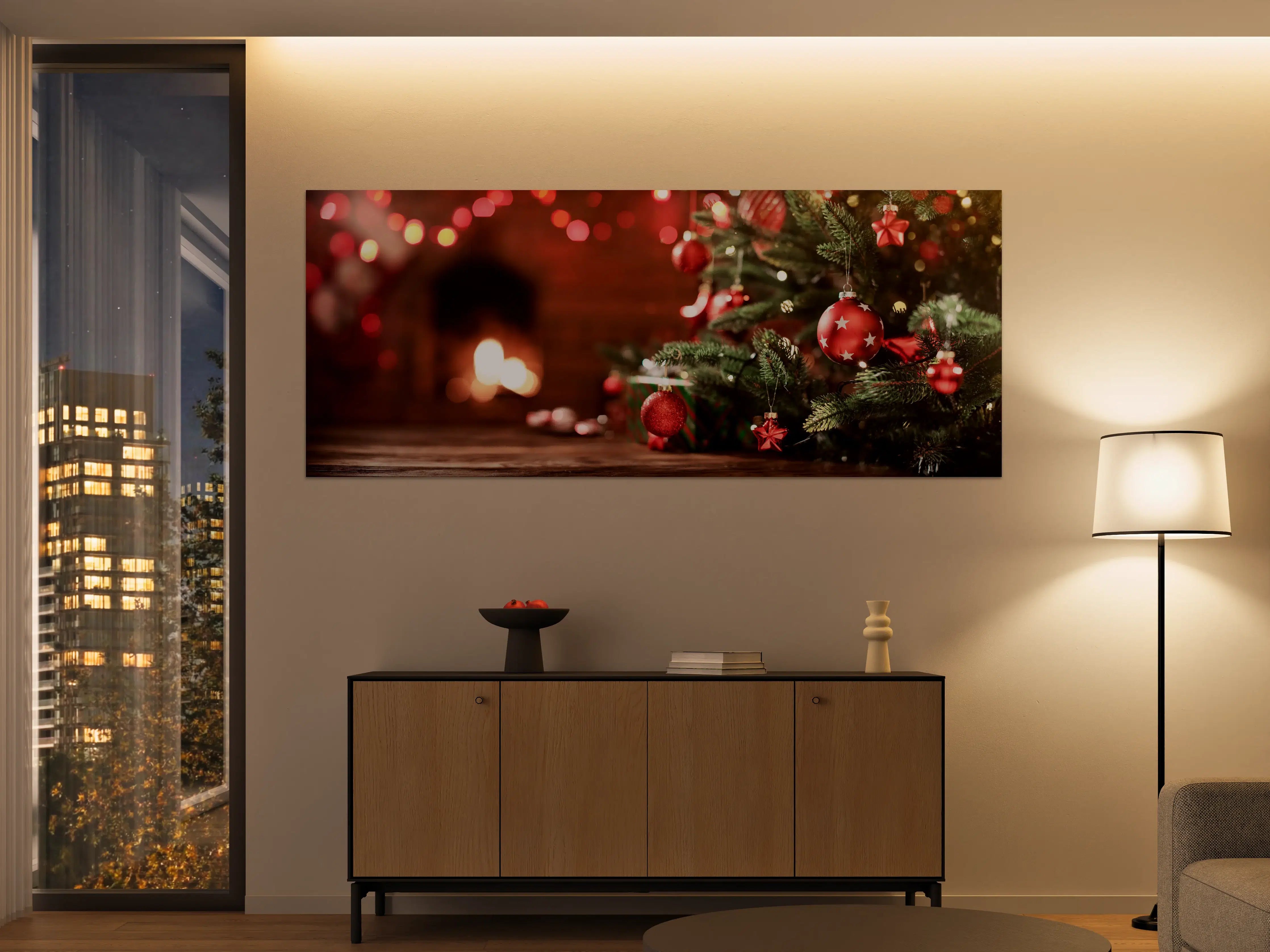 Große Wandbilder - Weihnachtsbaum mit Dekorationen