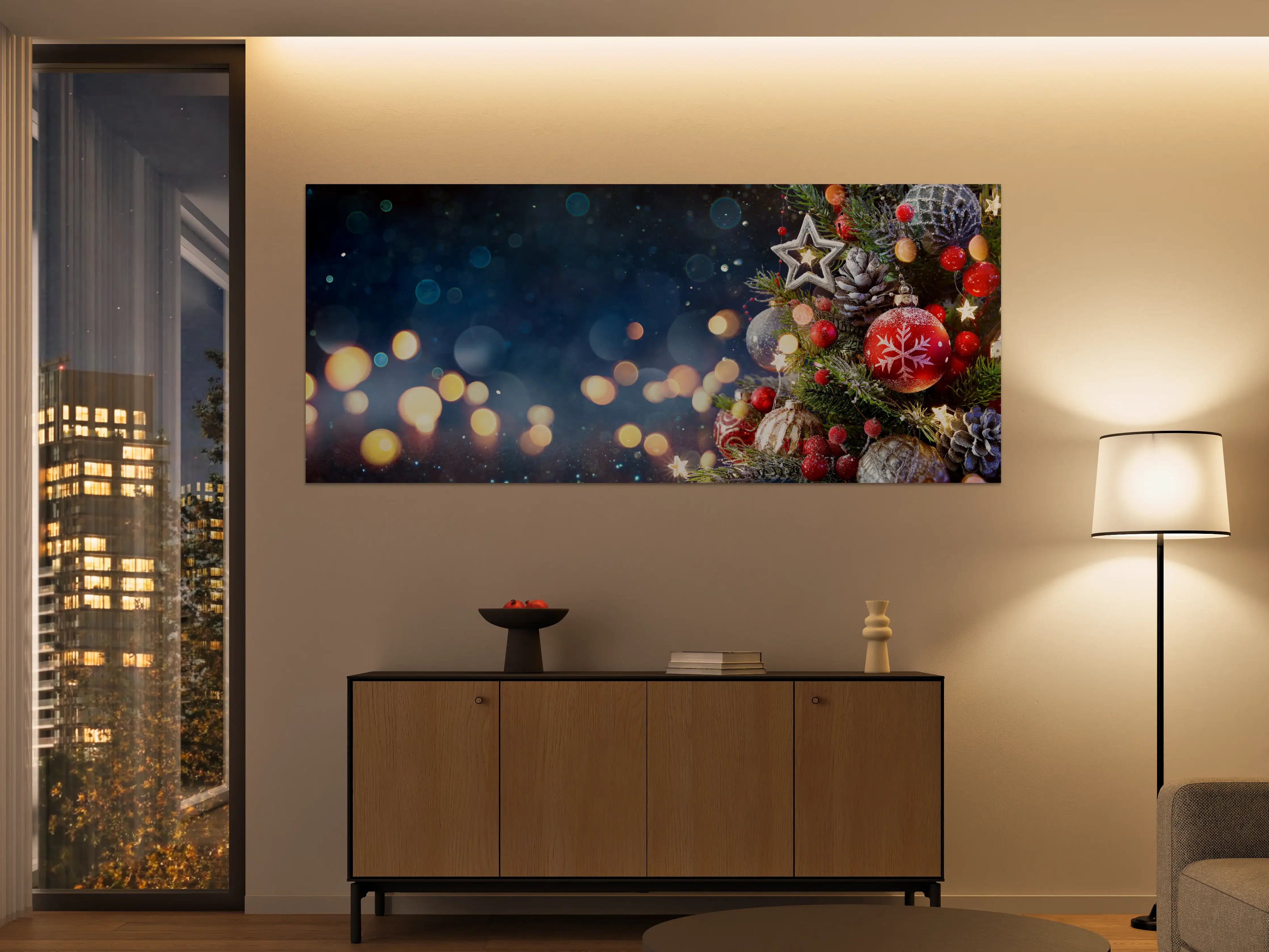 Große Wandbilder - Weihnachtsbaum mit Weihnachtsschmuck