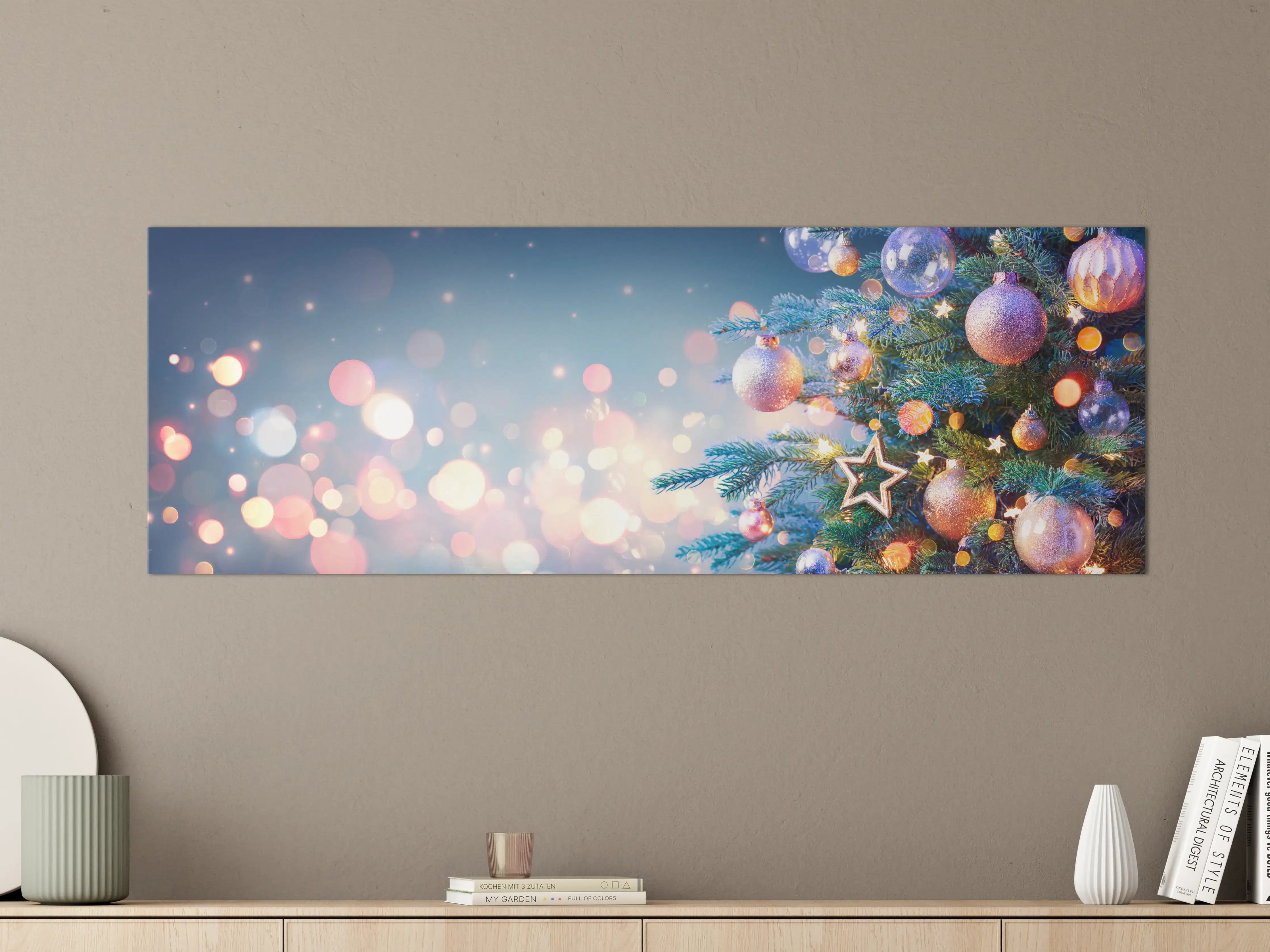 Große Wandbilder - Weihnachtsbaum mit bunten Kugeln