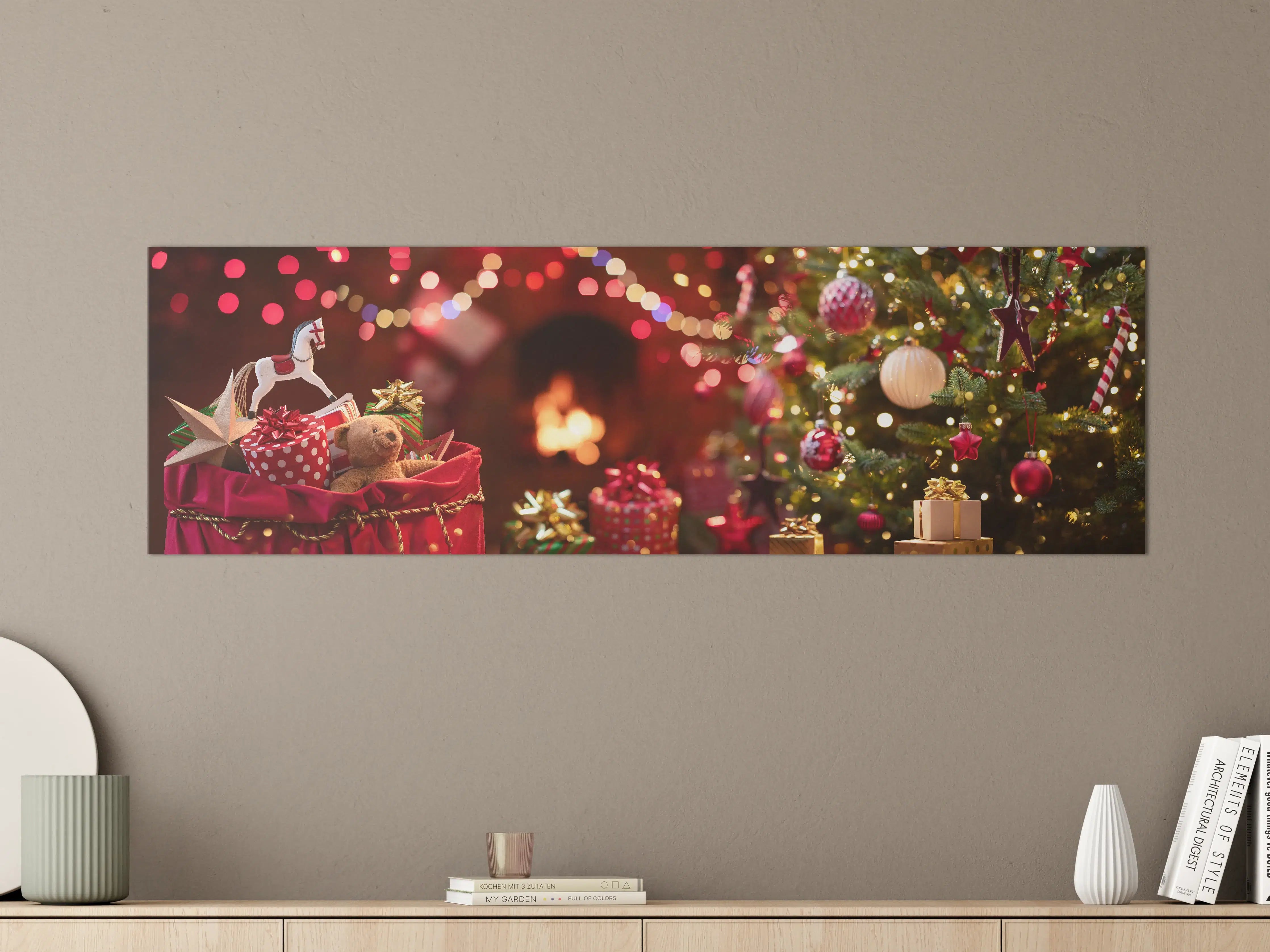 Große Wandbilder - Weihnachtszauber Rot-Gold Dekoration
