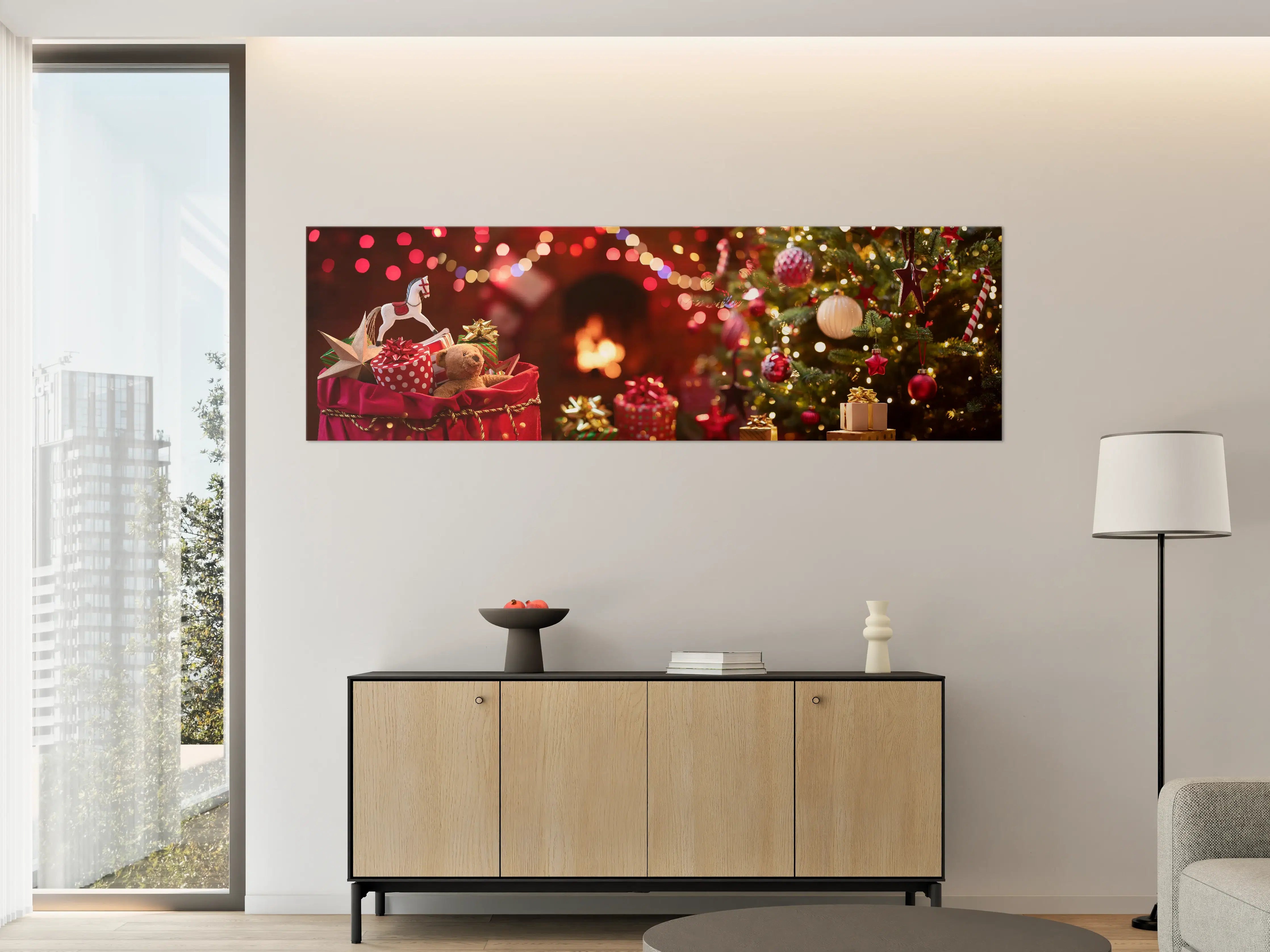 Große Wandbilder - Weihnachtszauber Rot-Gold Dekoration