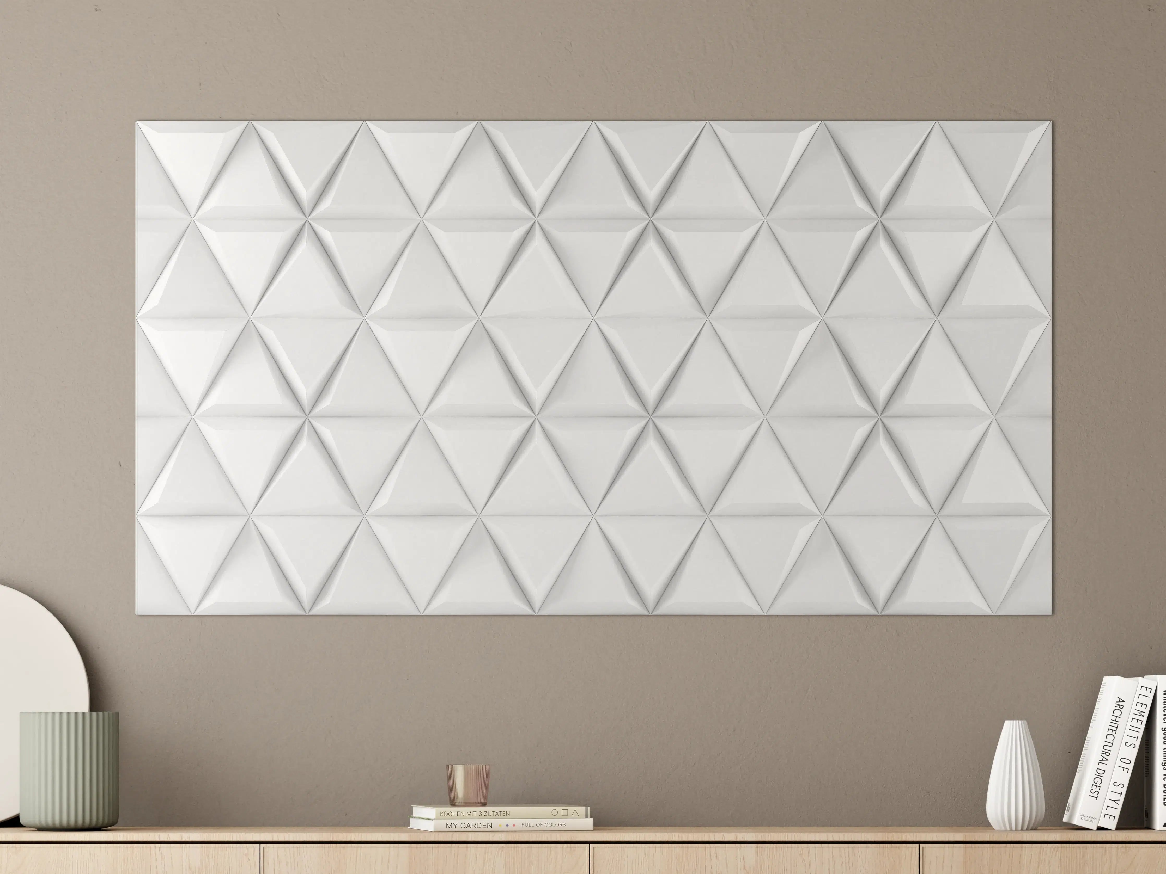 Große Wandbilder - Weiß 3D Geometrische Textur
