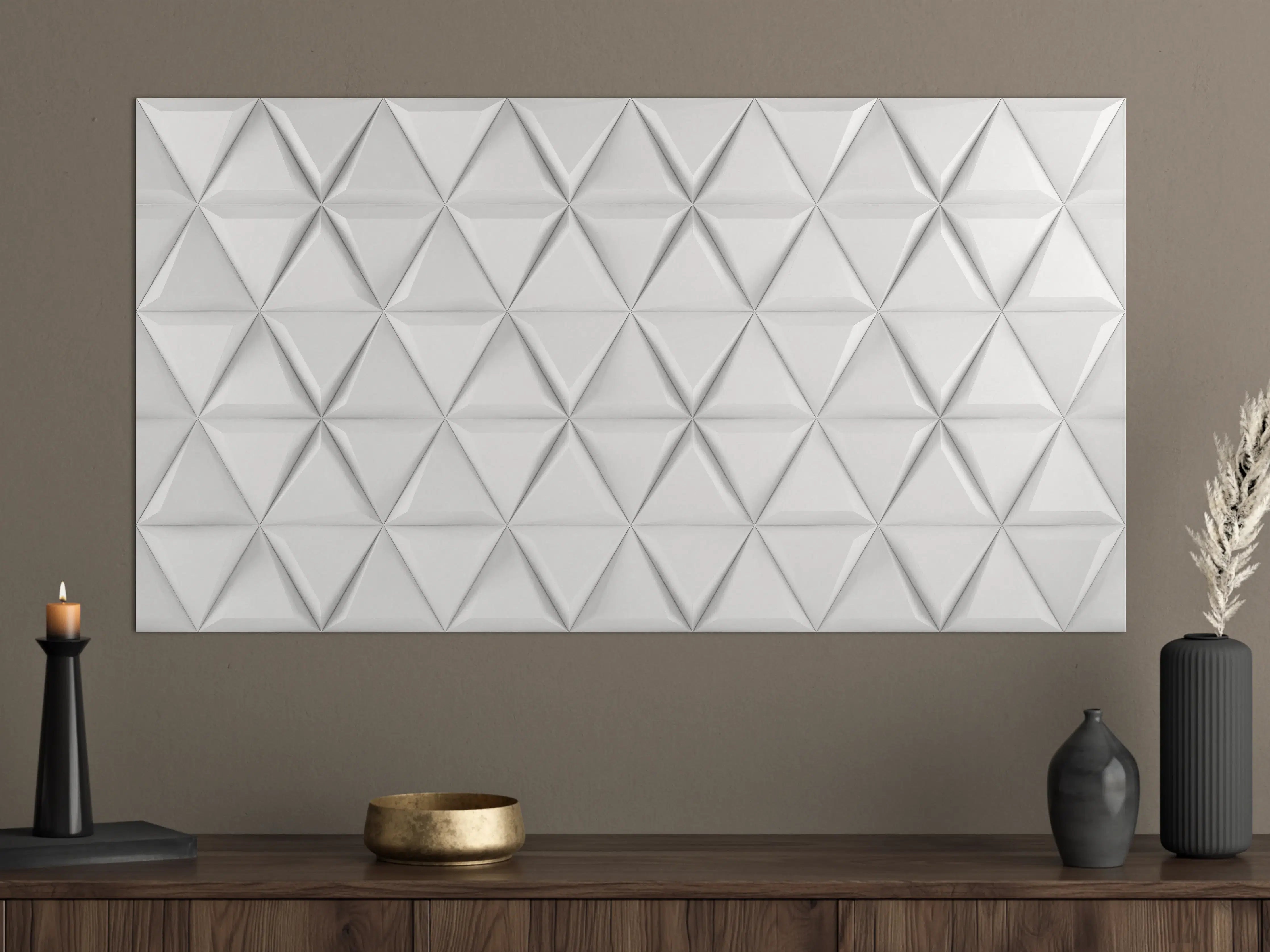 Große Wandbilder - Weiß 3D Geometrische Textur