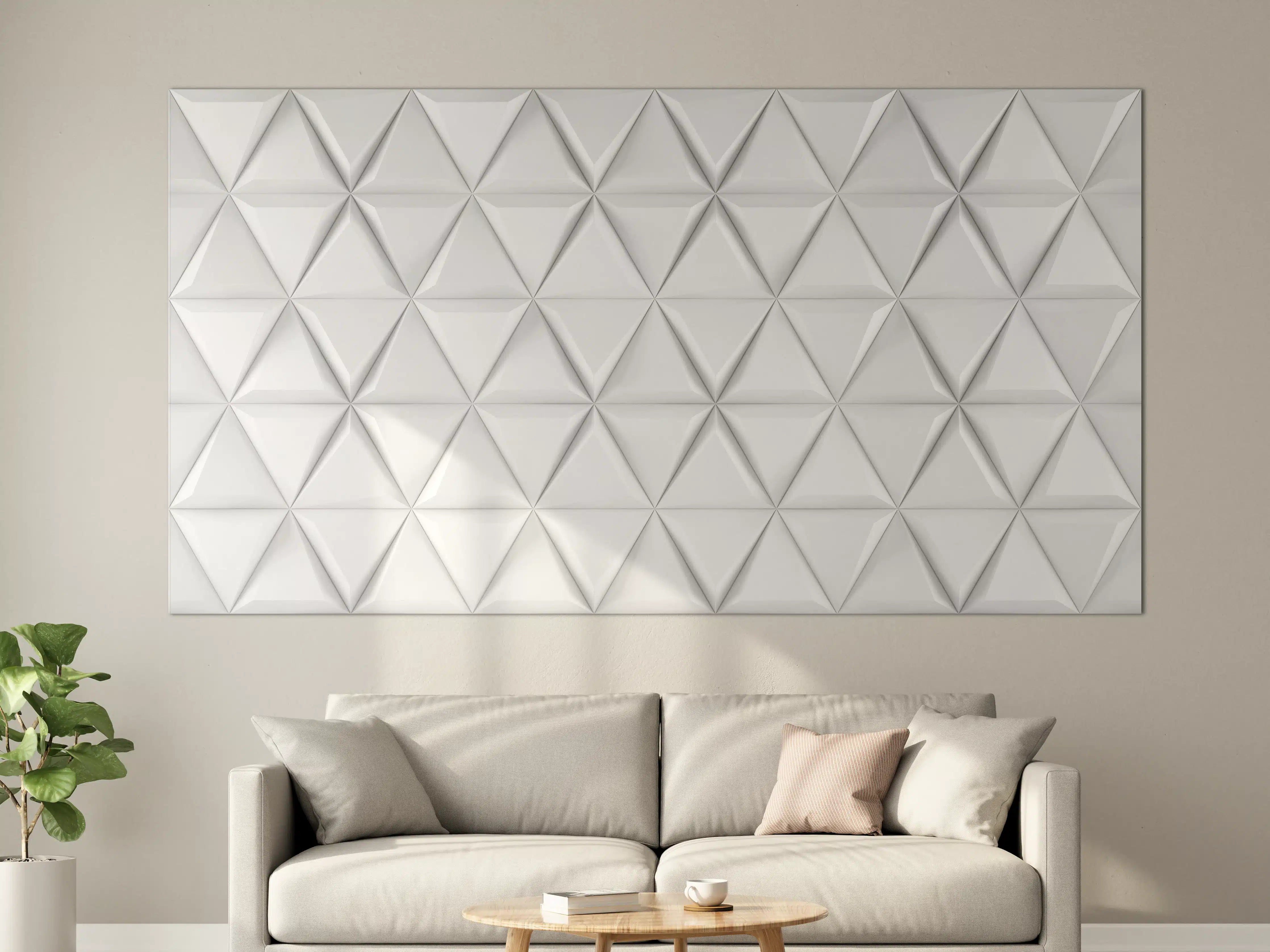 Große Wandbilder - Weiß 3D Geometrische Textur