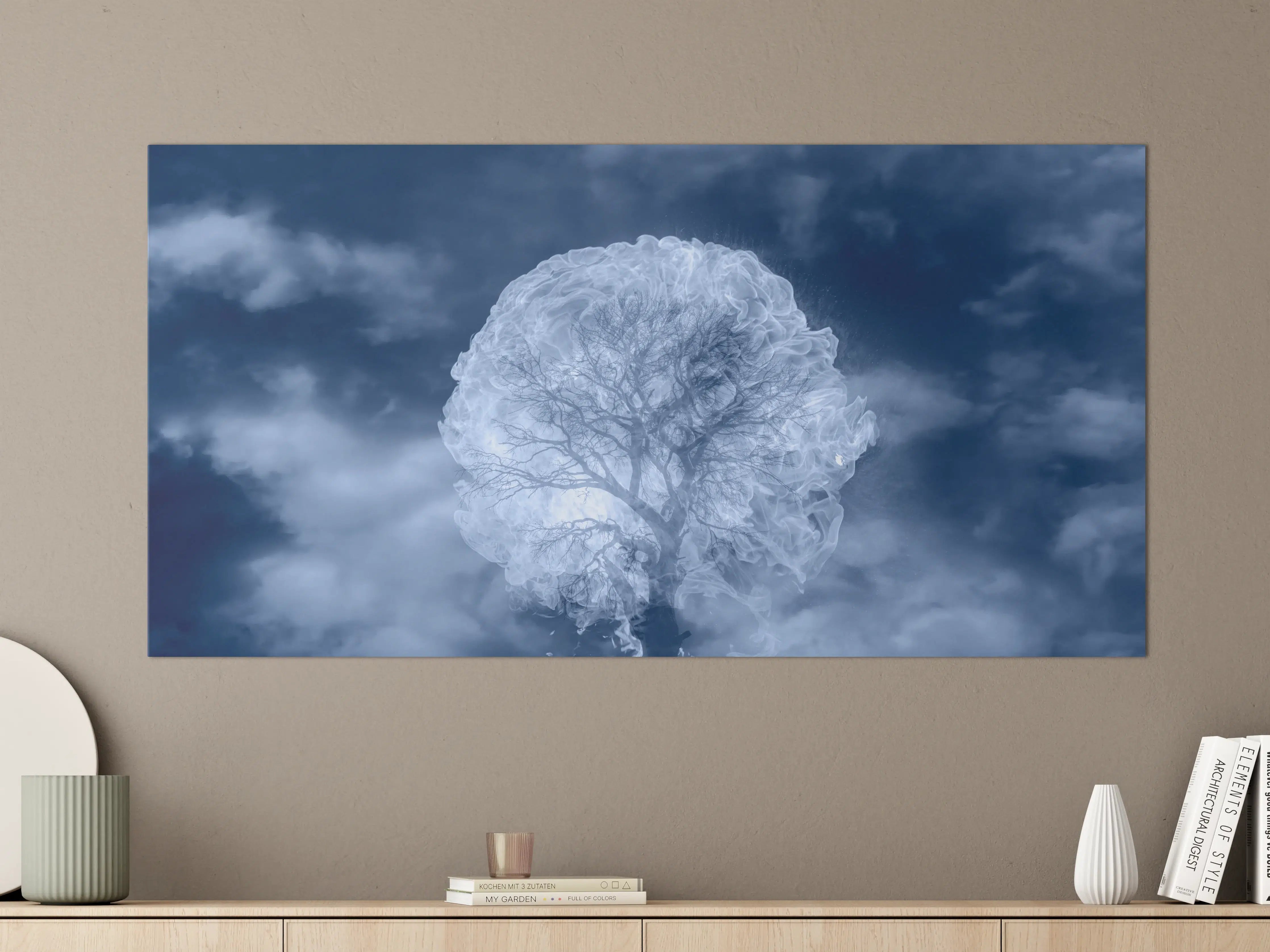 Große Wandbilder - Weiß-Blauer Feuerbaum Himmel