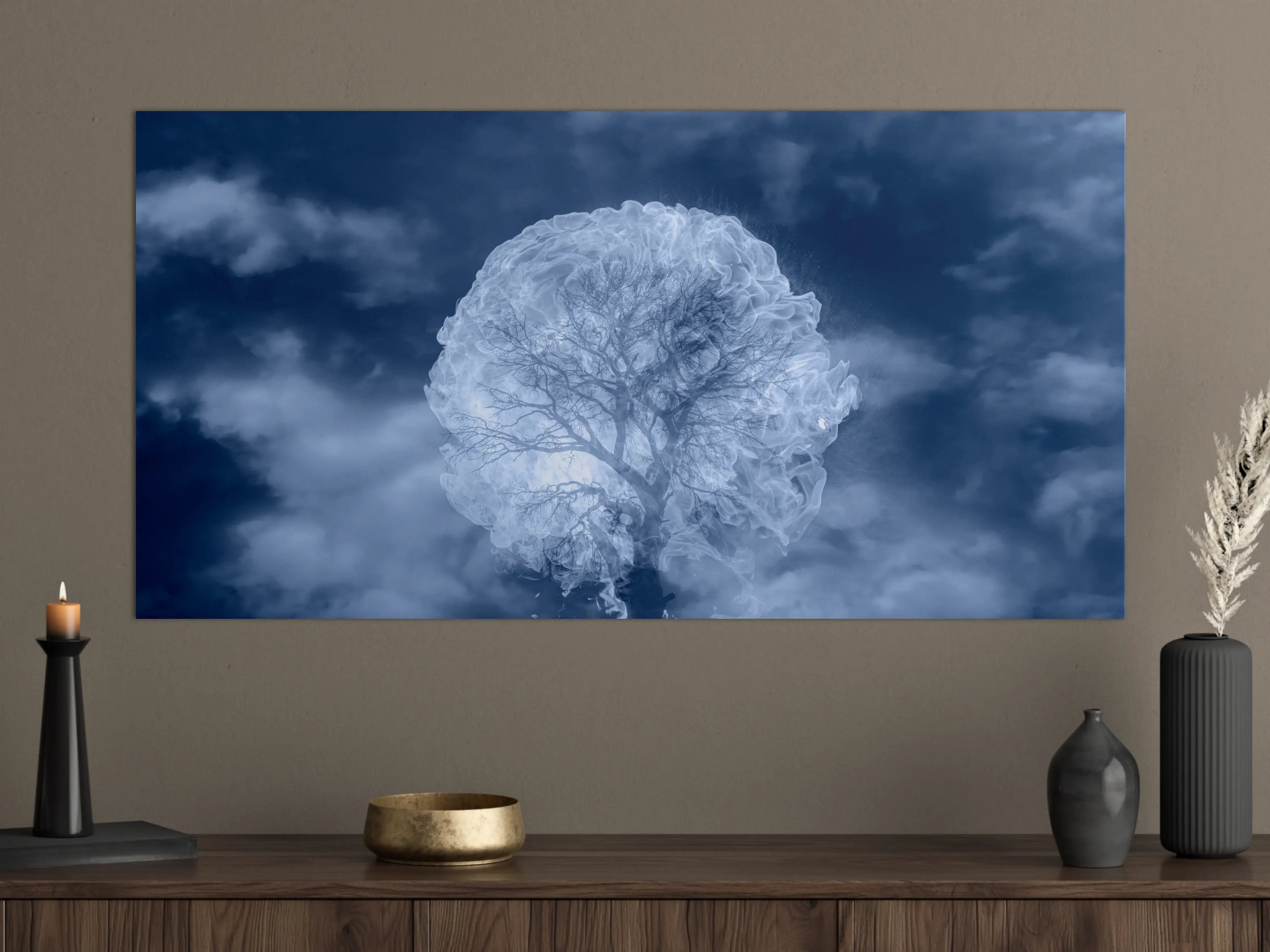 Große Wandbilder - Weiß-Blauer Feuerbaum Himmel