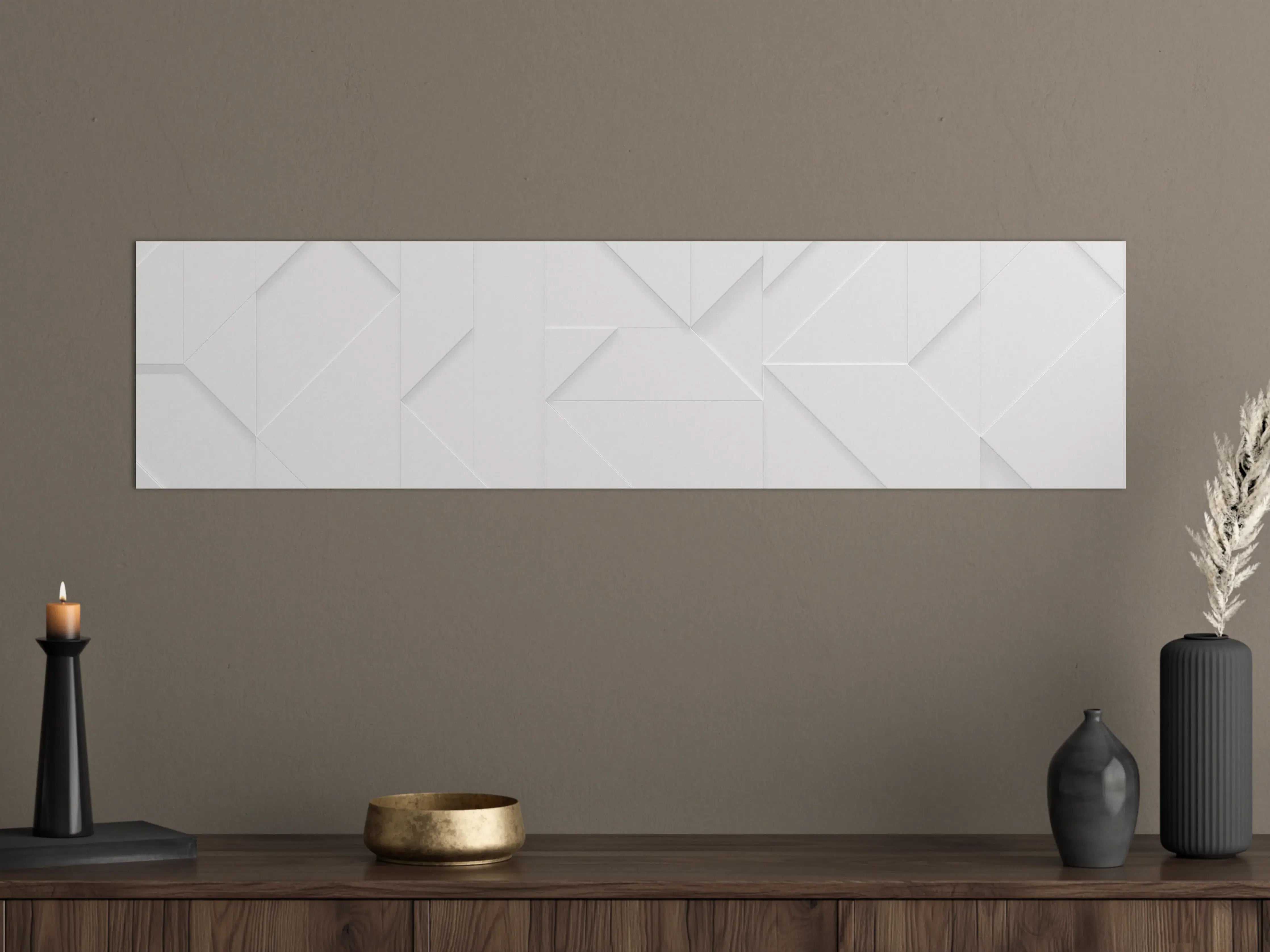Große Wandbilder - Weiß Geometrisches 3D Design