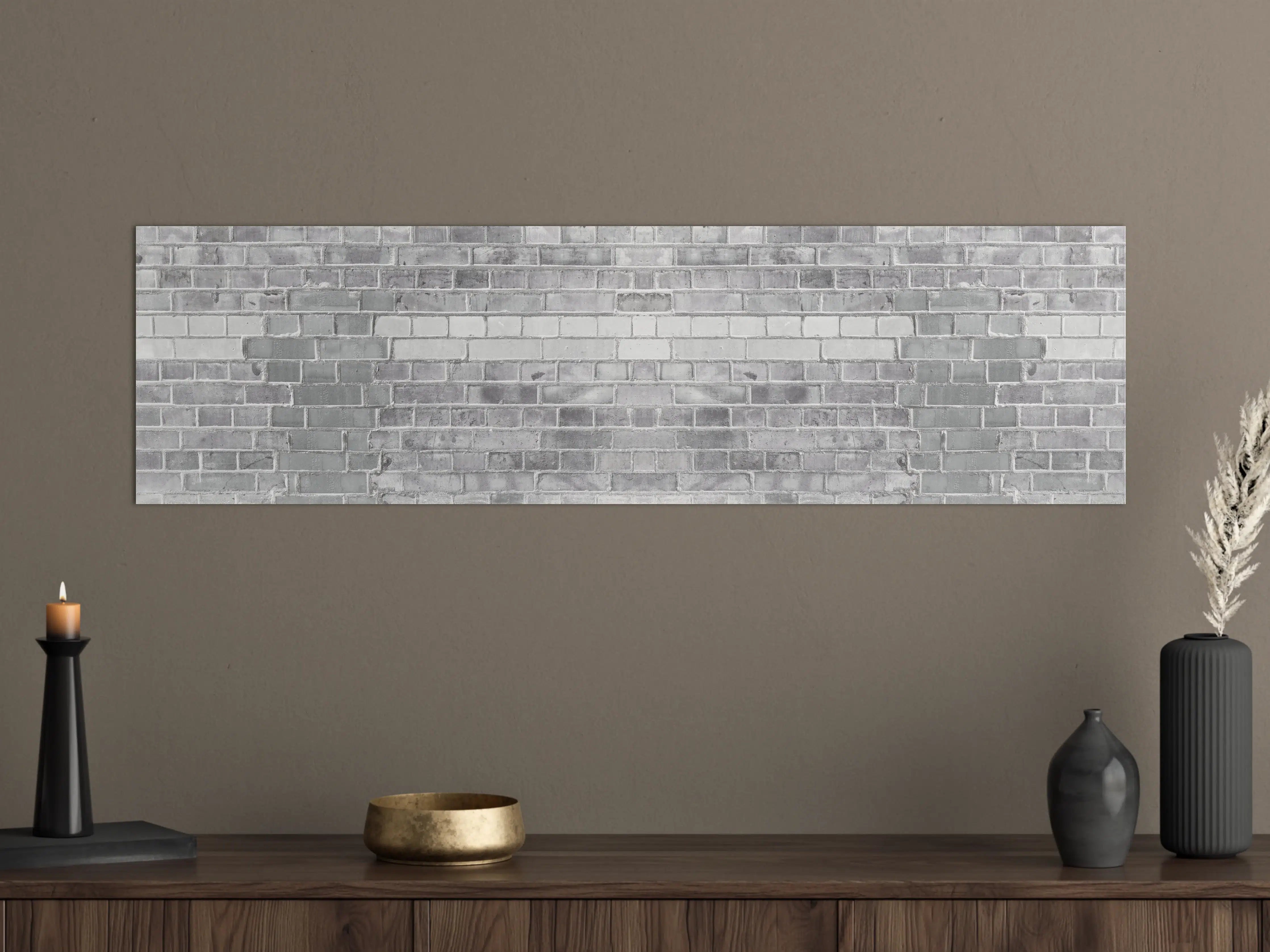 Große Wandbilder - Weiß-Graue Backstein Wandtextur