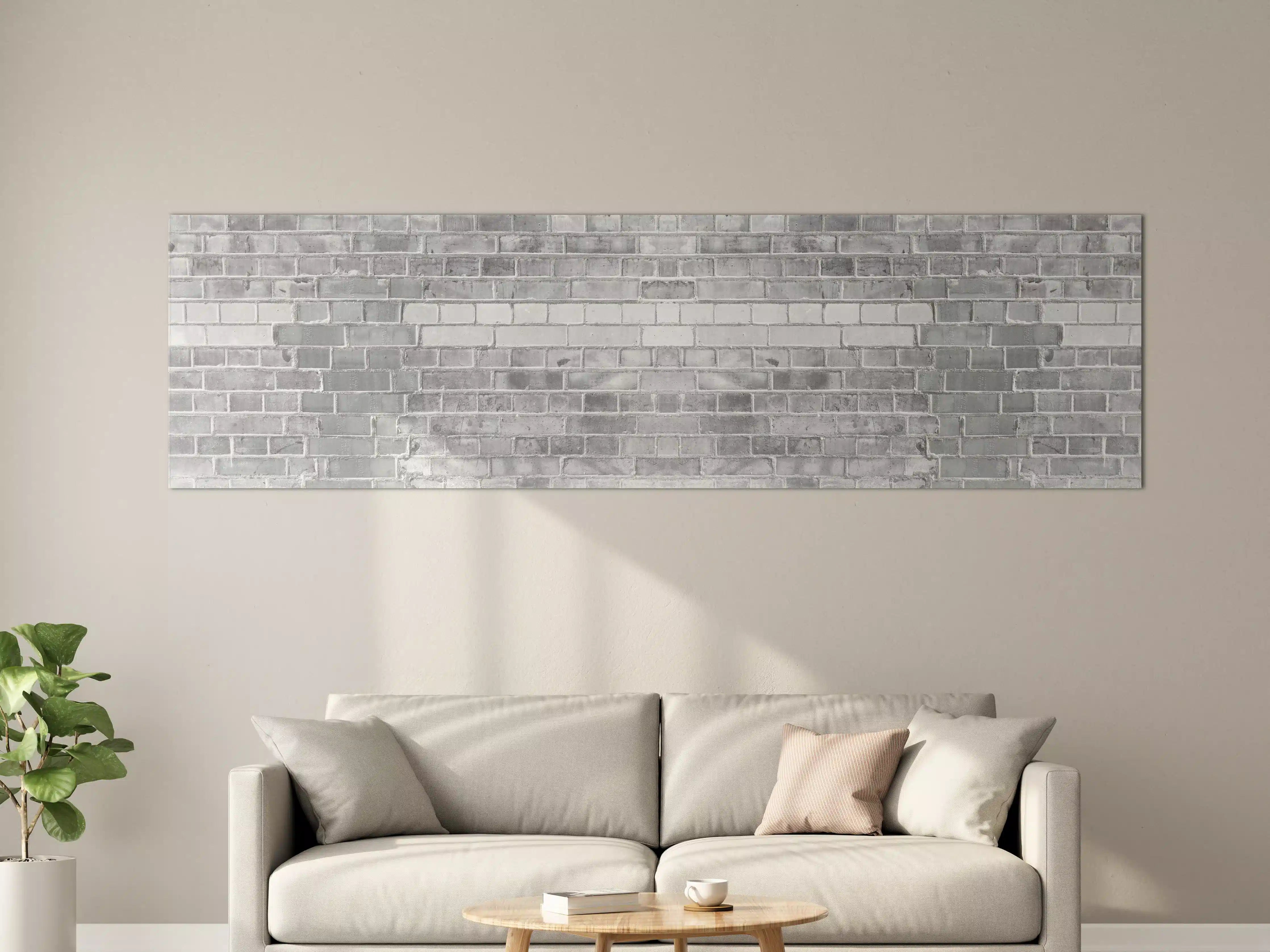 Große Wandbilder - Weiß-Graue Backstein Wandtextur