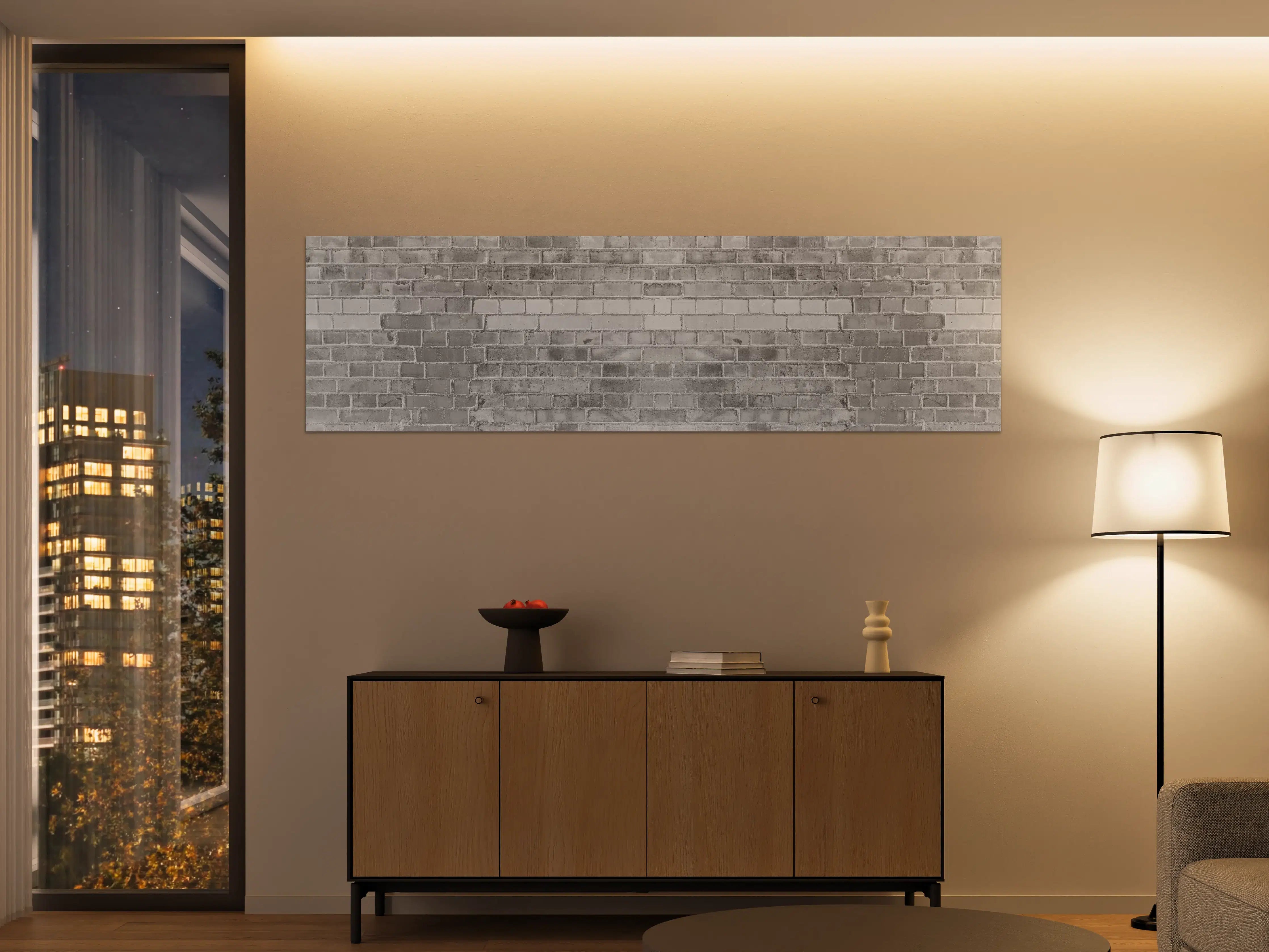 Große Wandbilder - Weiß-Graue Backstein Wandtextur