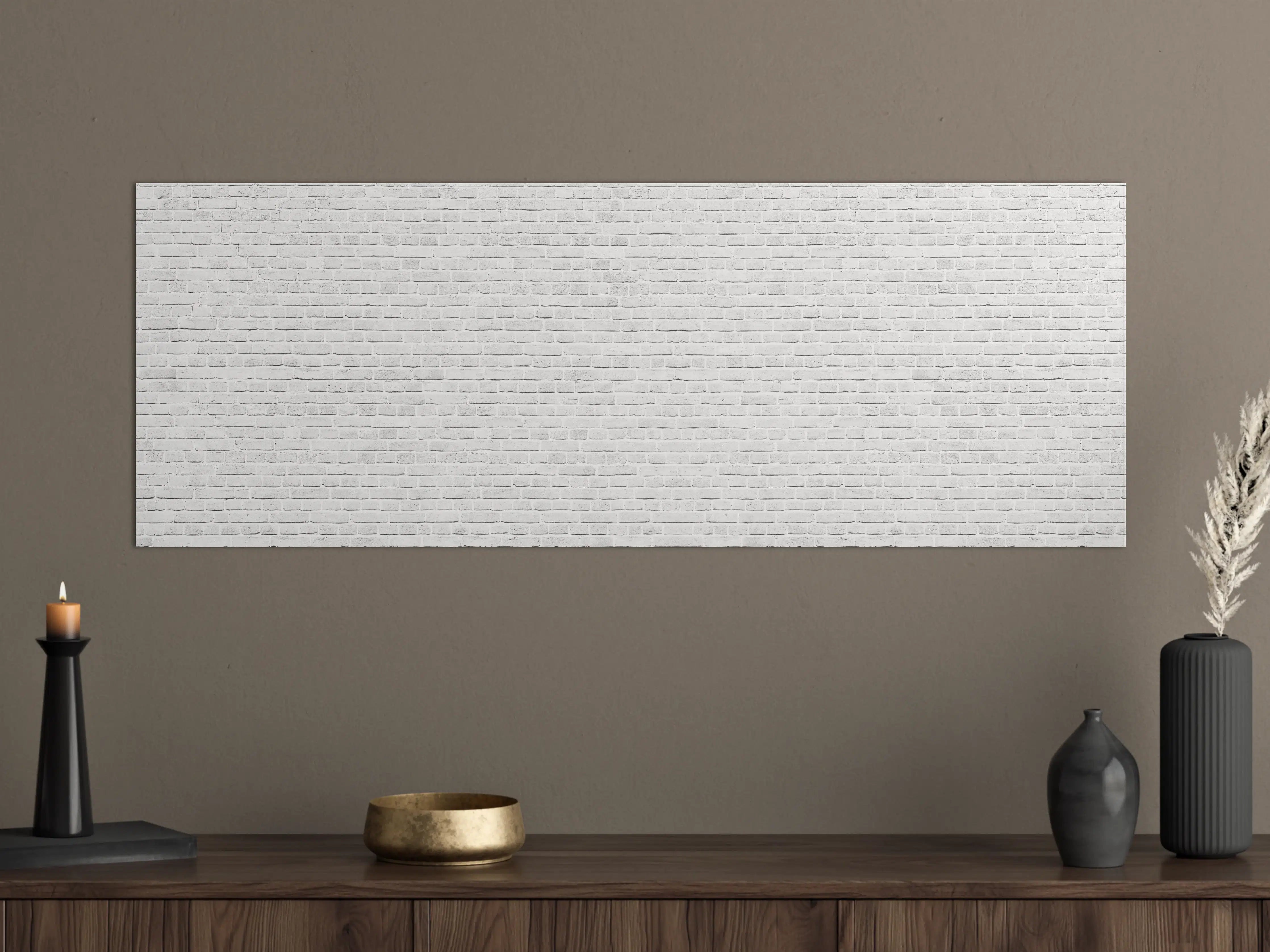 Große Wandbilder - Weiß-Graue Backsteinmauer