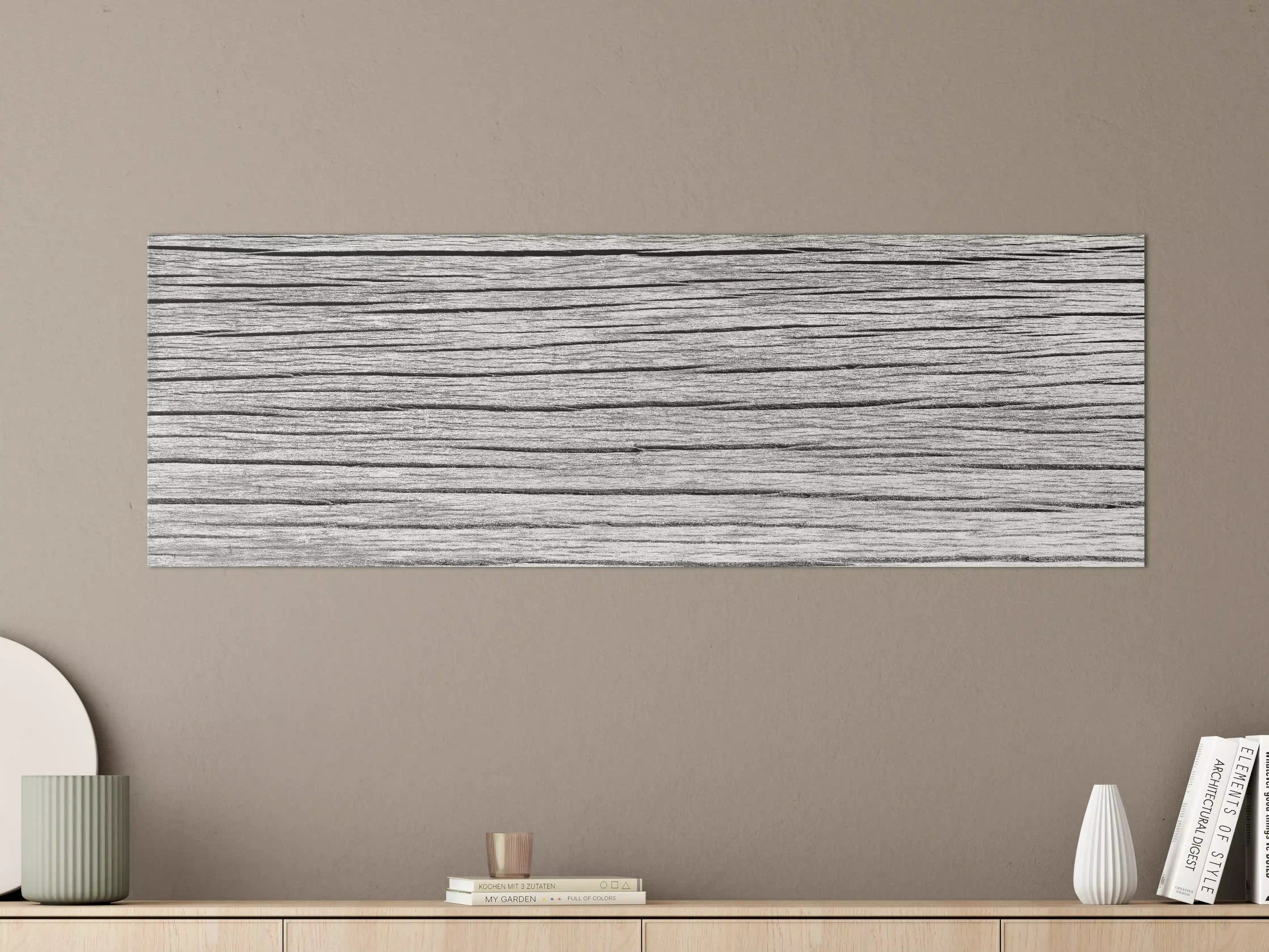 Große Wandbilder - Weiß-Graue Holztextur Panorama