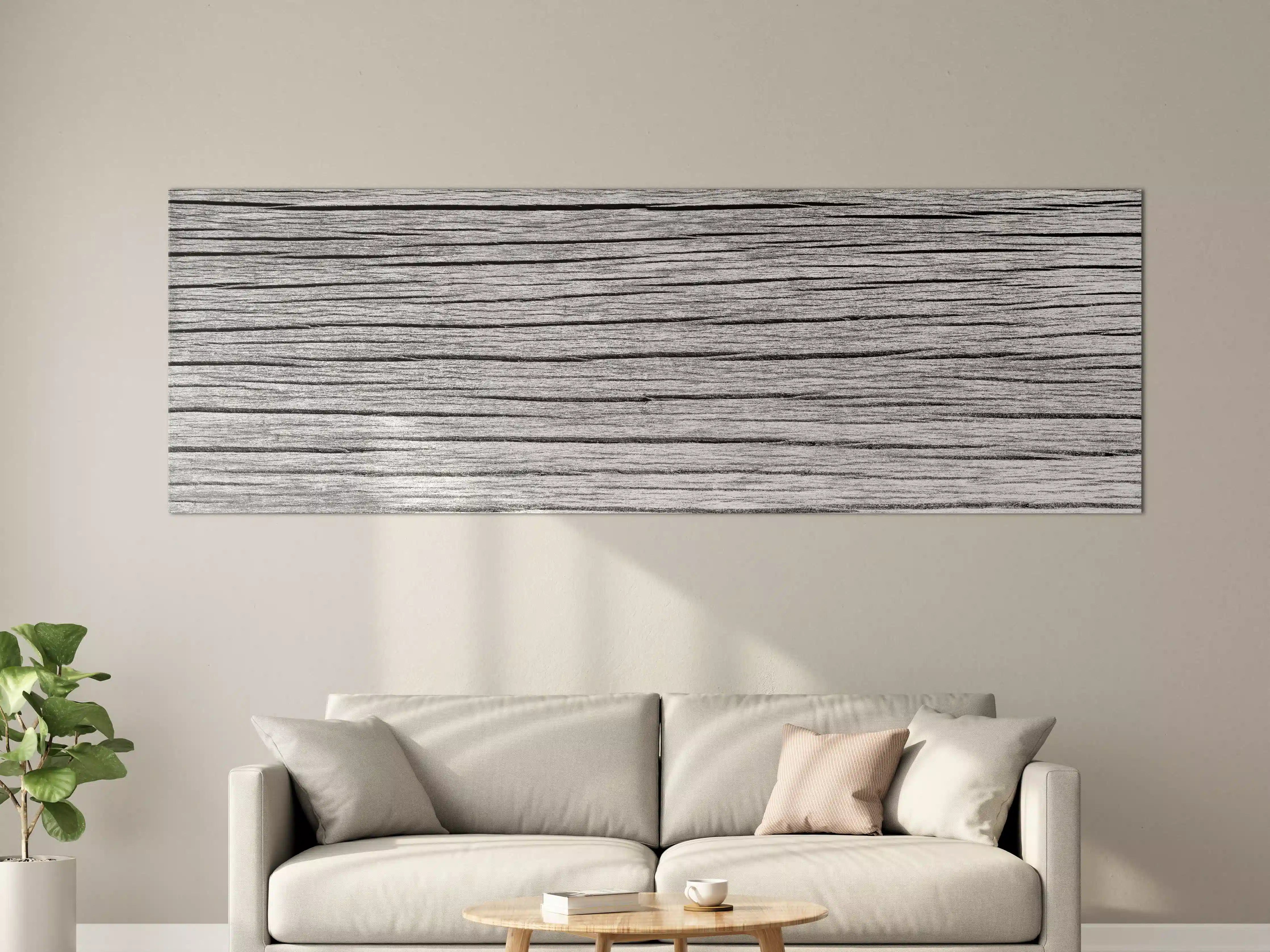 Große Wandbilder - Weiß-Graue Holztextur Panorama