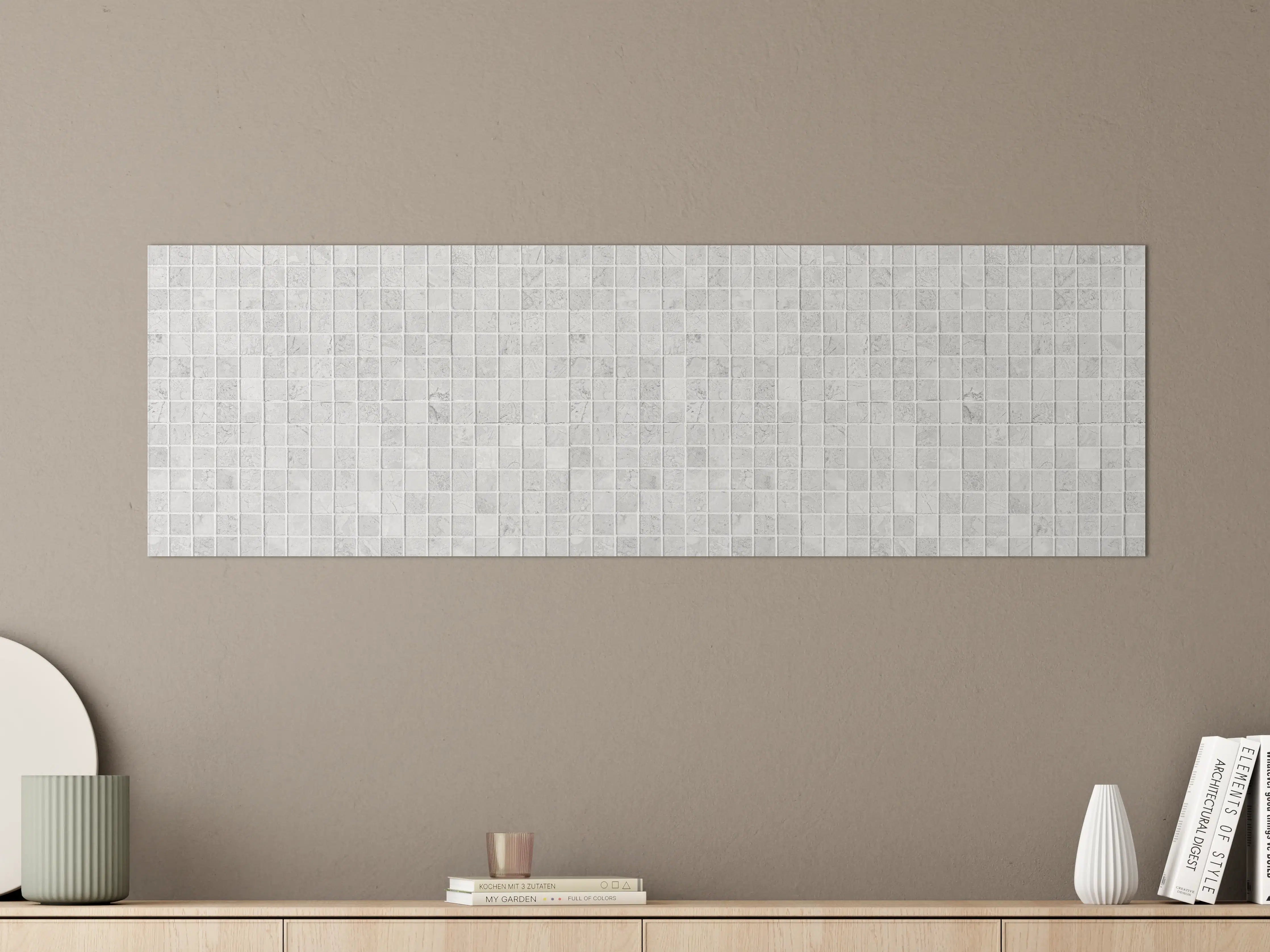 Große Wandbilder - Weiß-Graue Mosaikfliesen Textur
