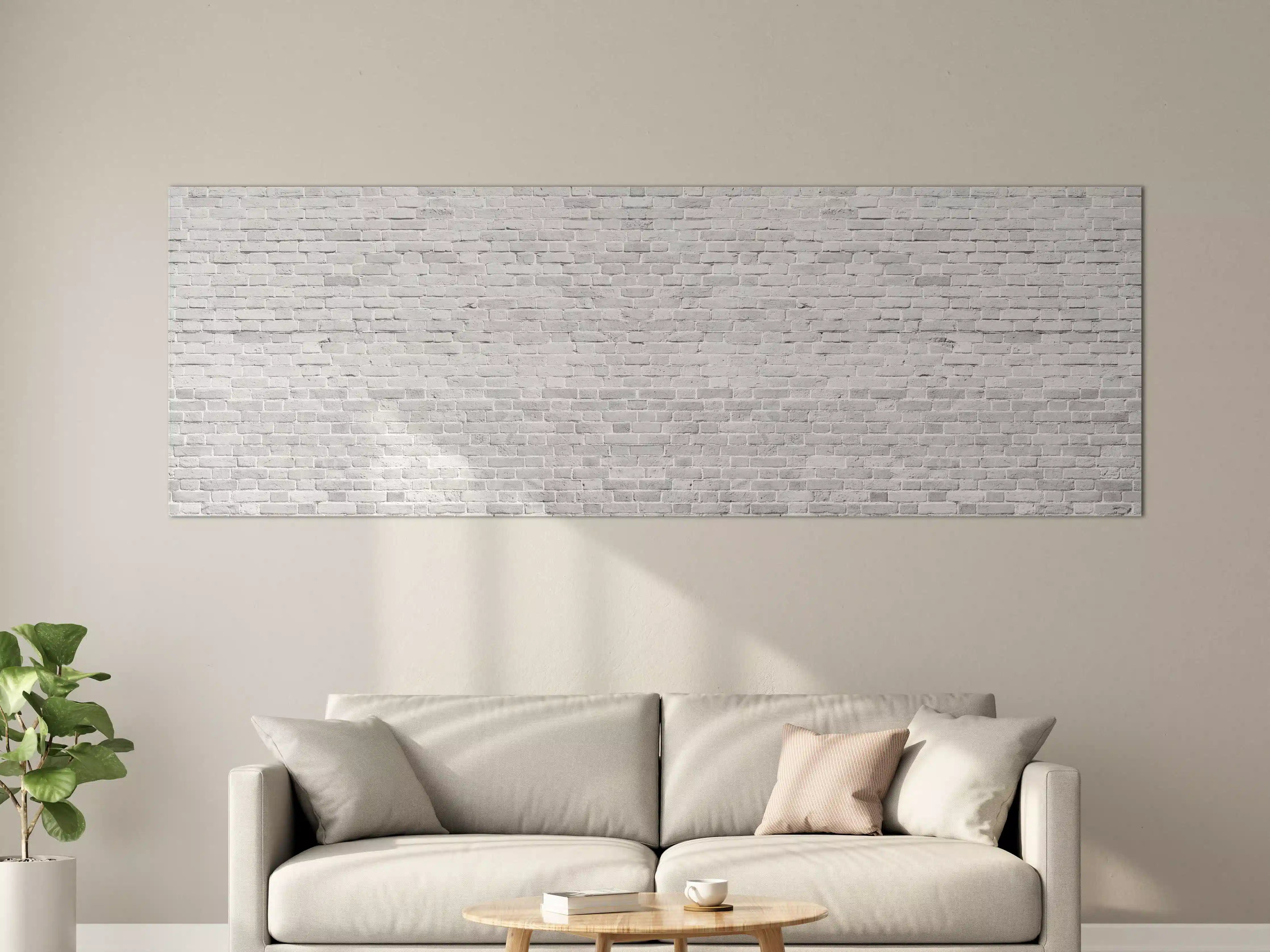 Große Wandbilder - Weiß gewaschene Ziegelwand Textur