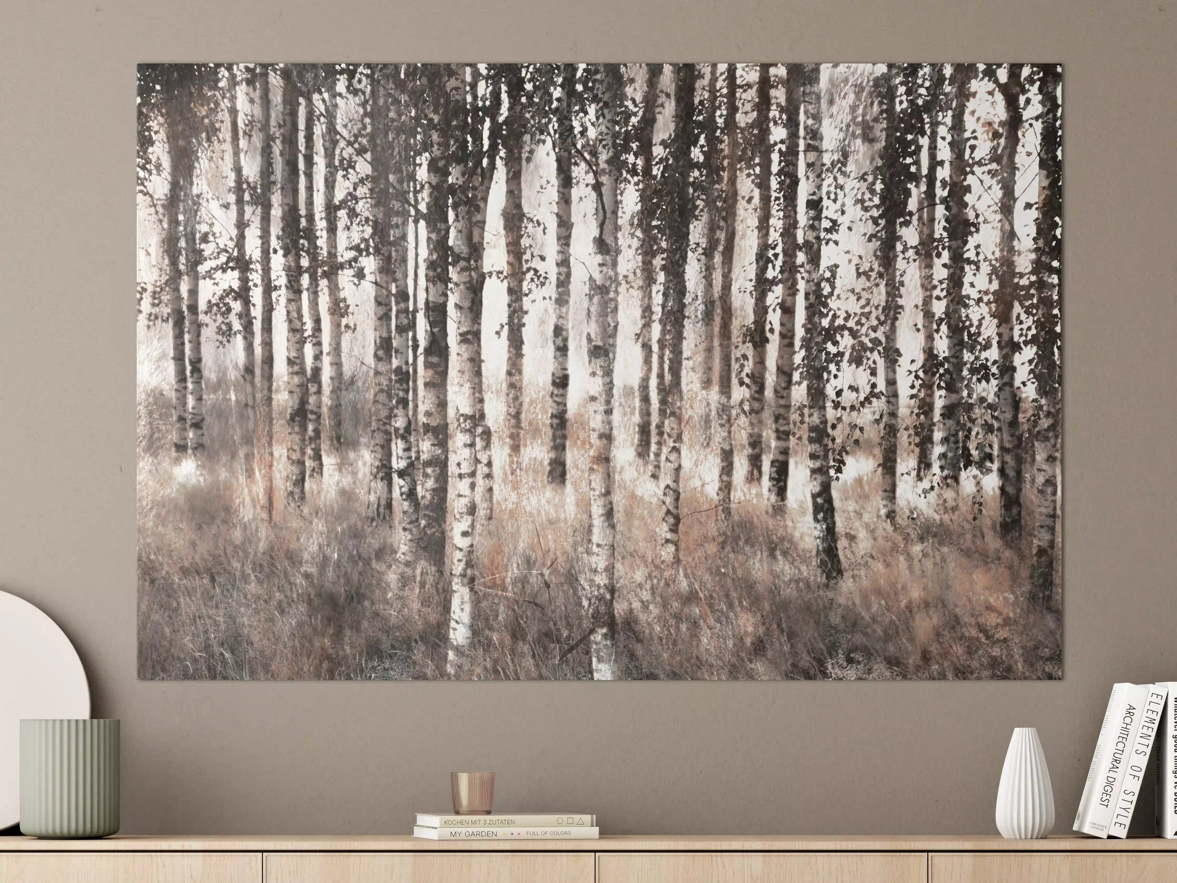 Große Wandbilder - Weiße Birken im Herbstwald