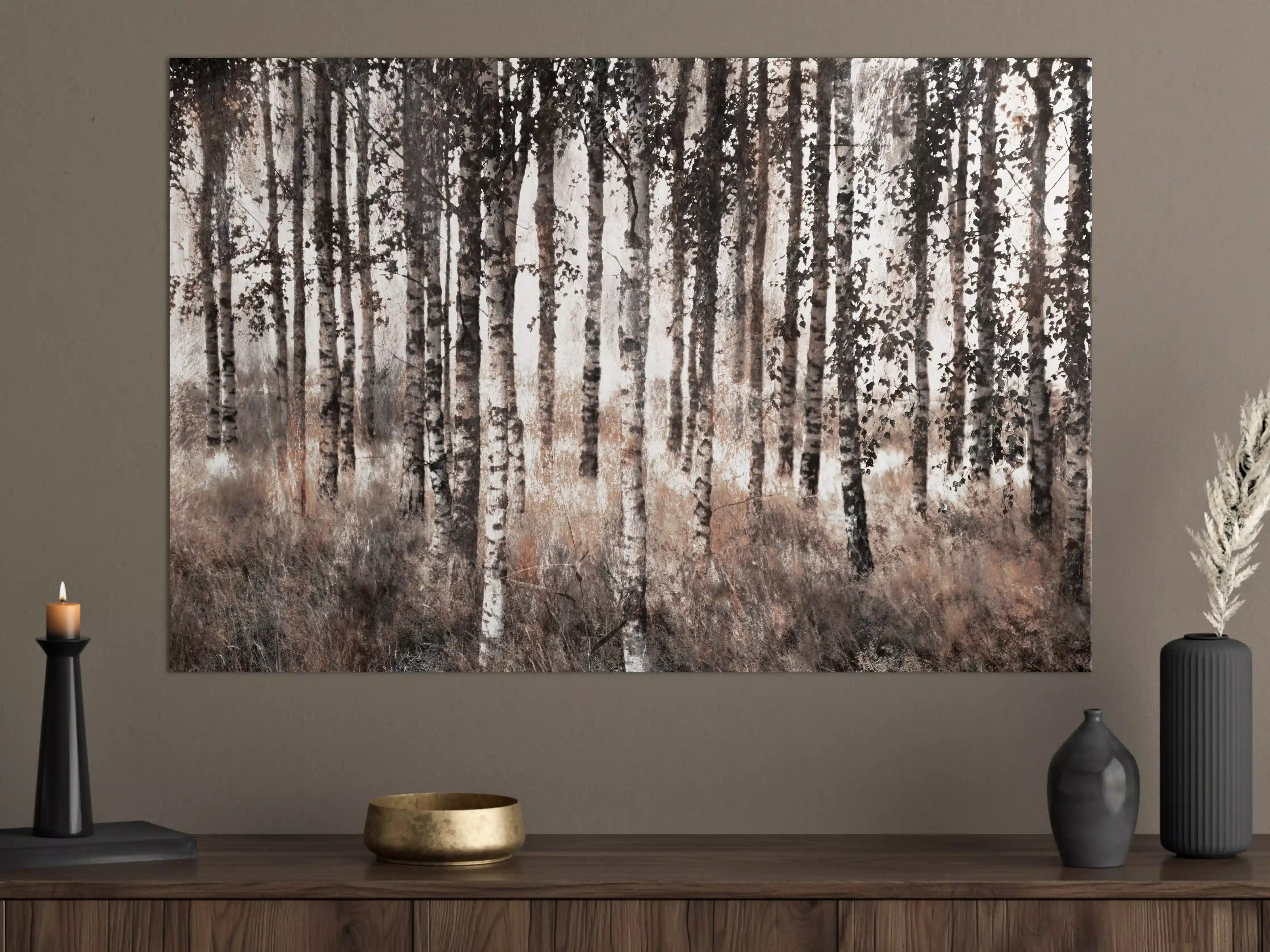 Große Wandbilder - Weiße Birken im Herbstwald