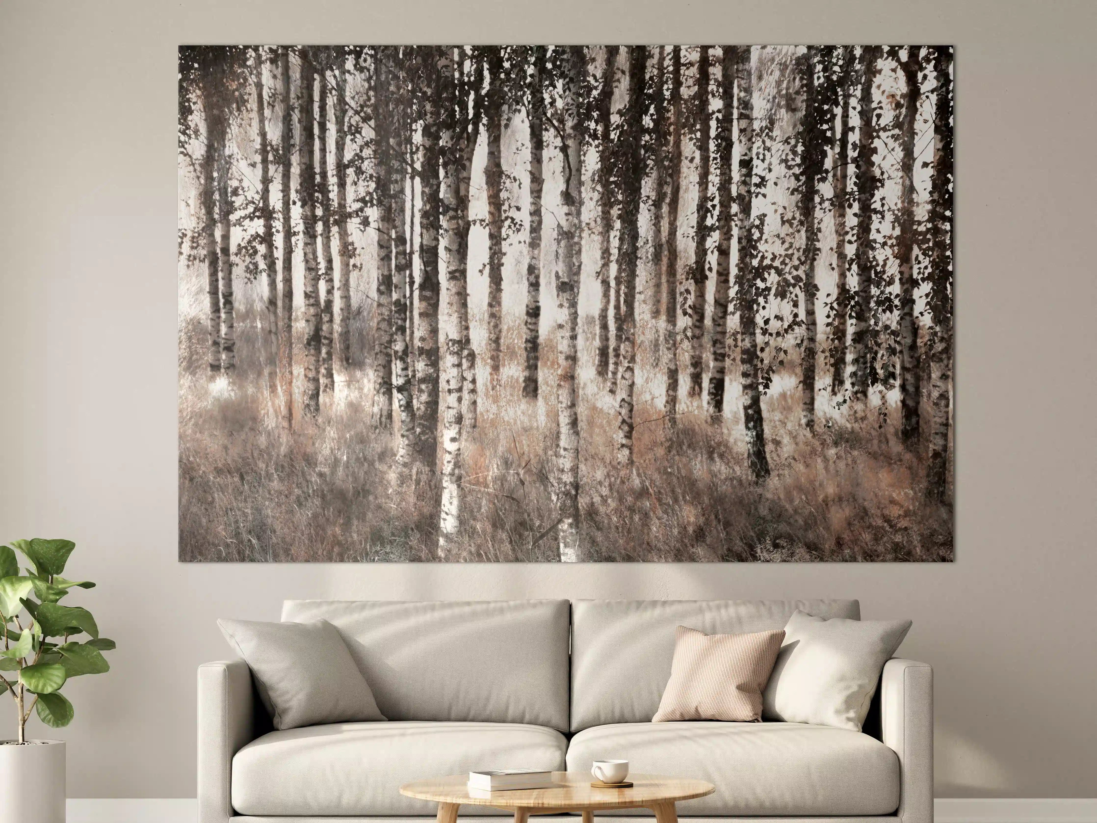 Große Wandbilder - Weiße Birken im Herbstwald