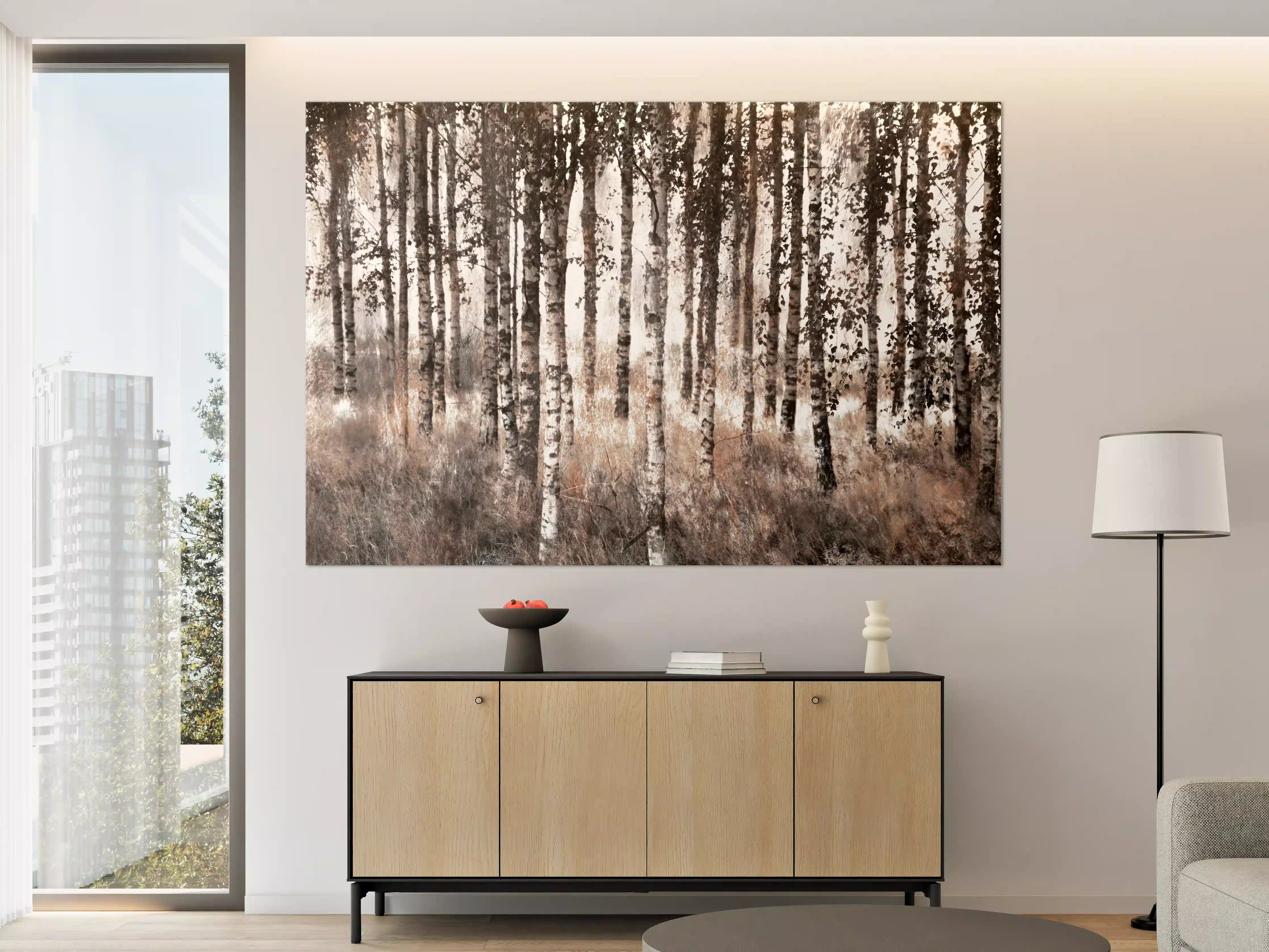 Große Wandbilder - Weiße Birken im Herbstwald