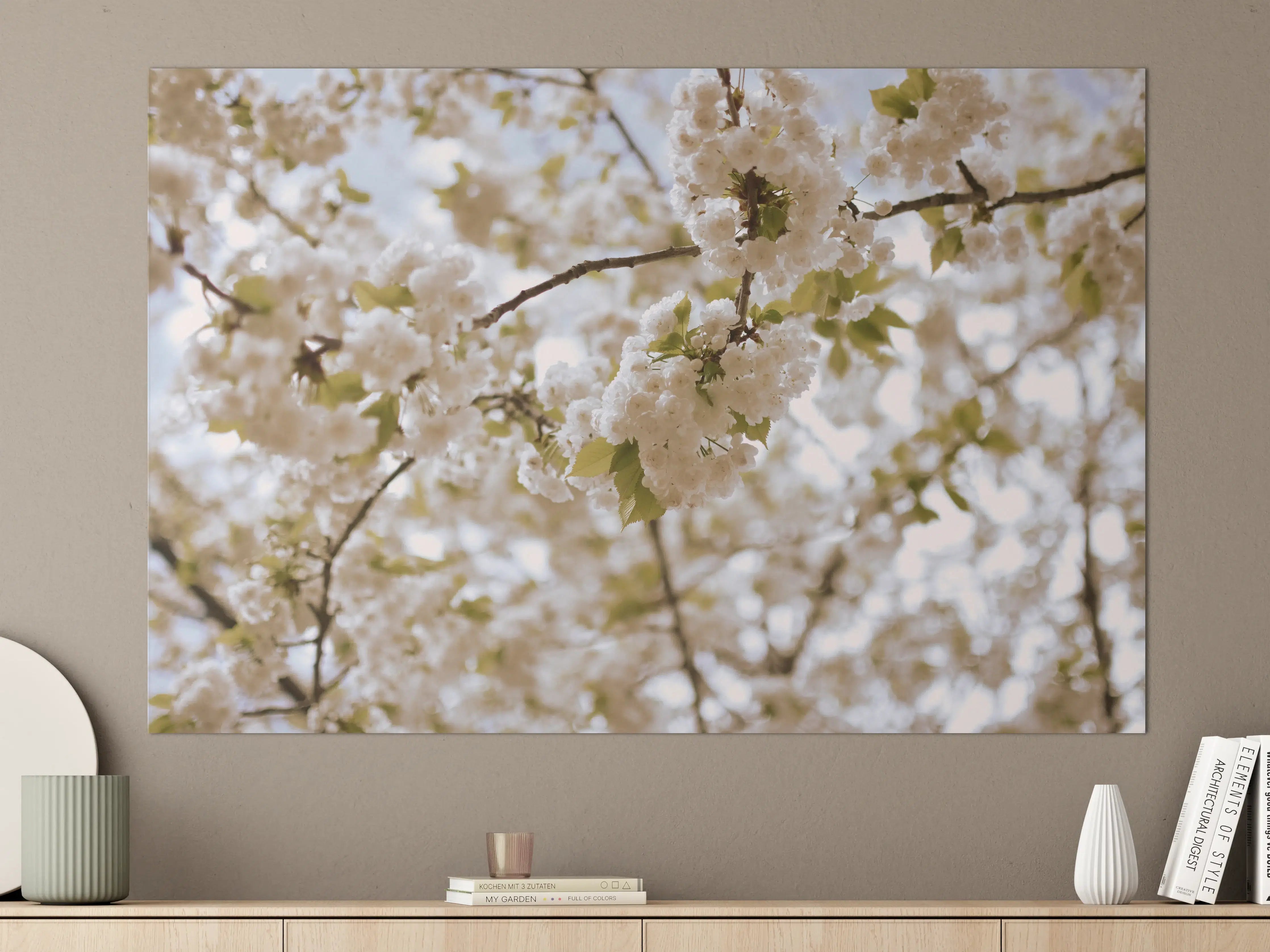 Große Wandbilder - Weiße Blüten im Frühlingslicht