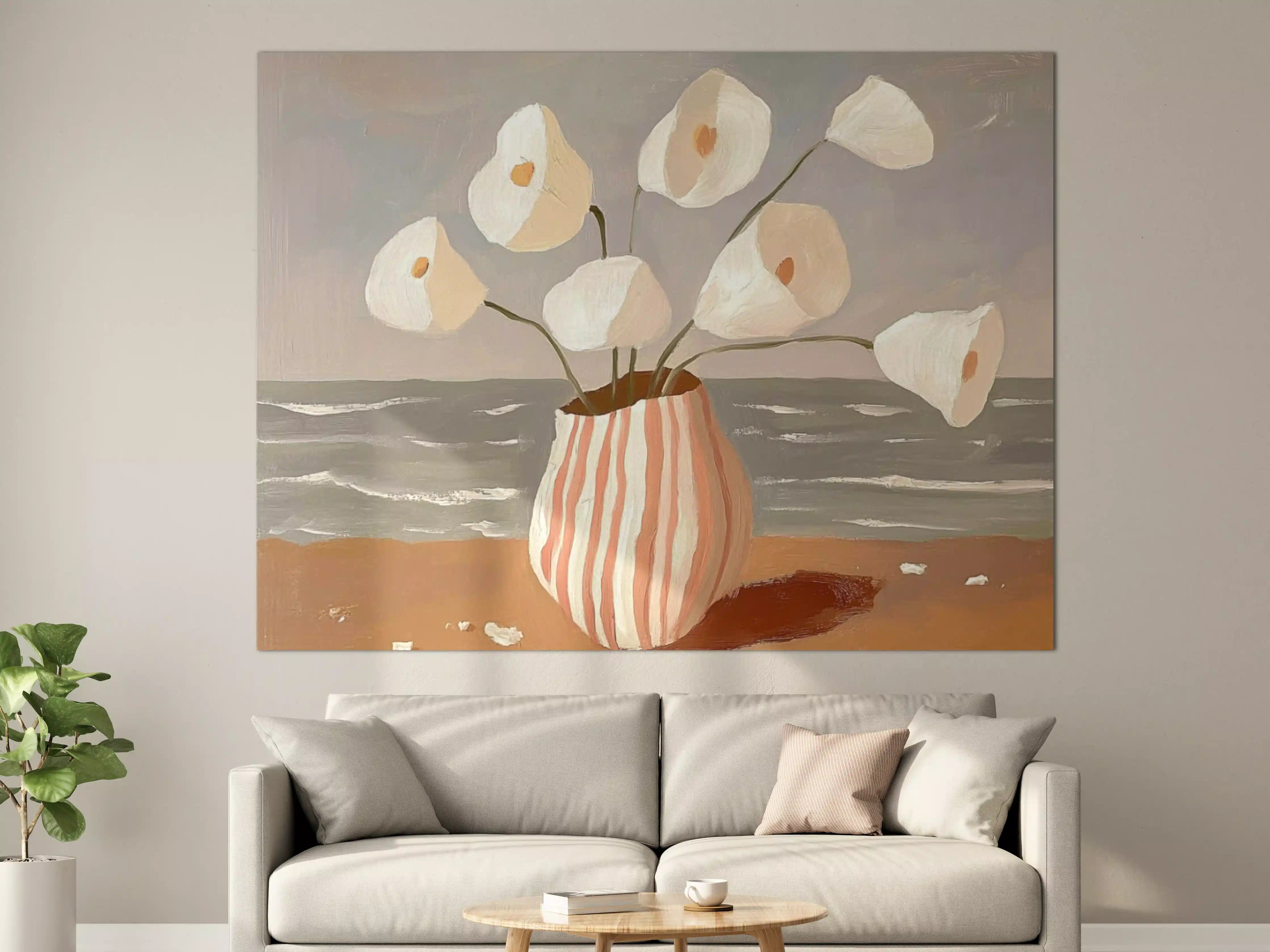 Große Wandbilder - Weiße Calla-Lilien in Strandvase