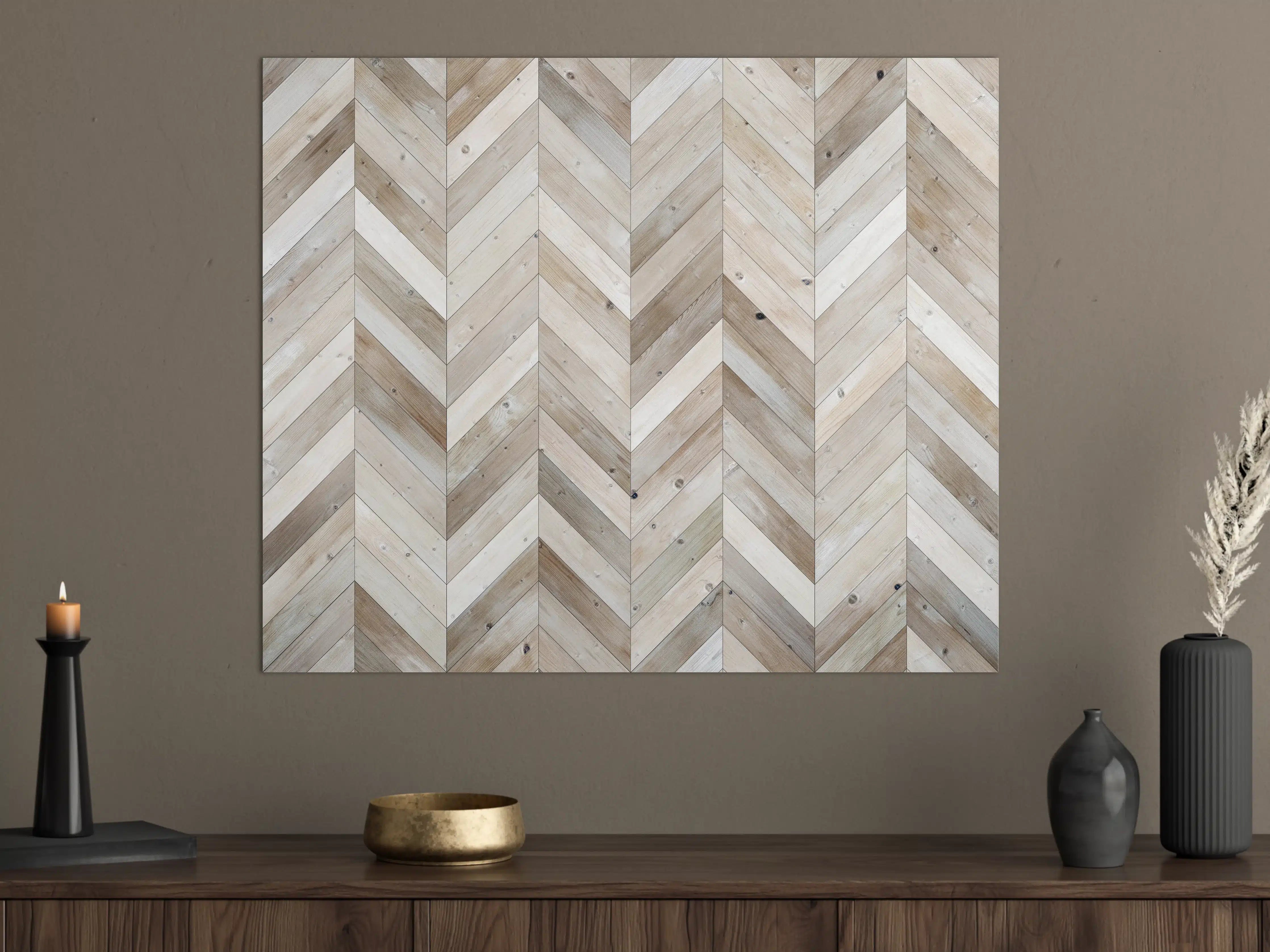 Große Wandbilder - Weiße Chevron Textur