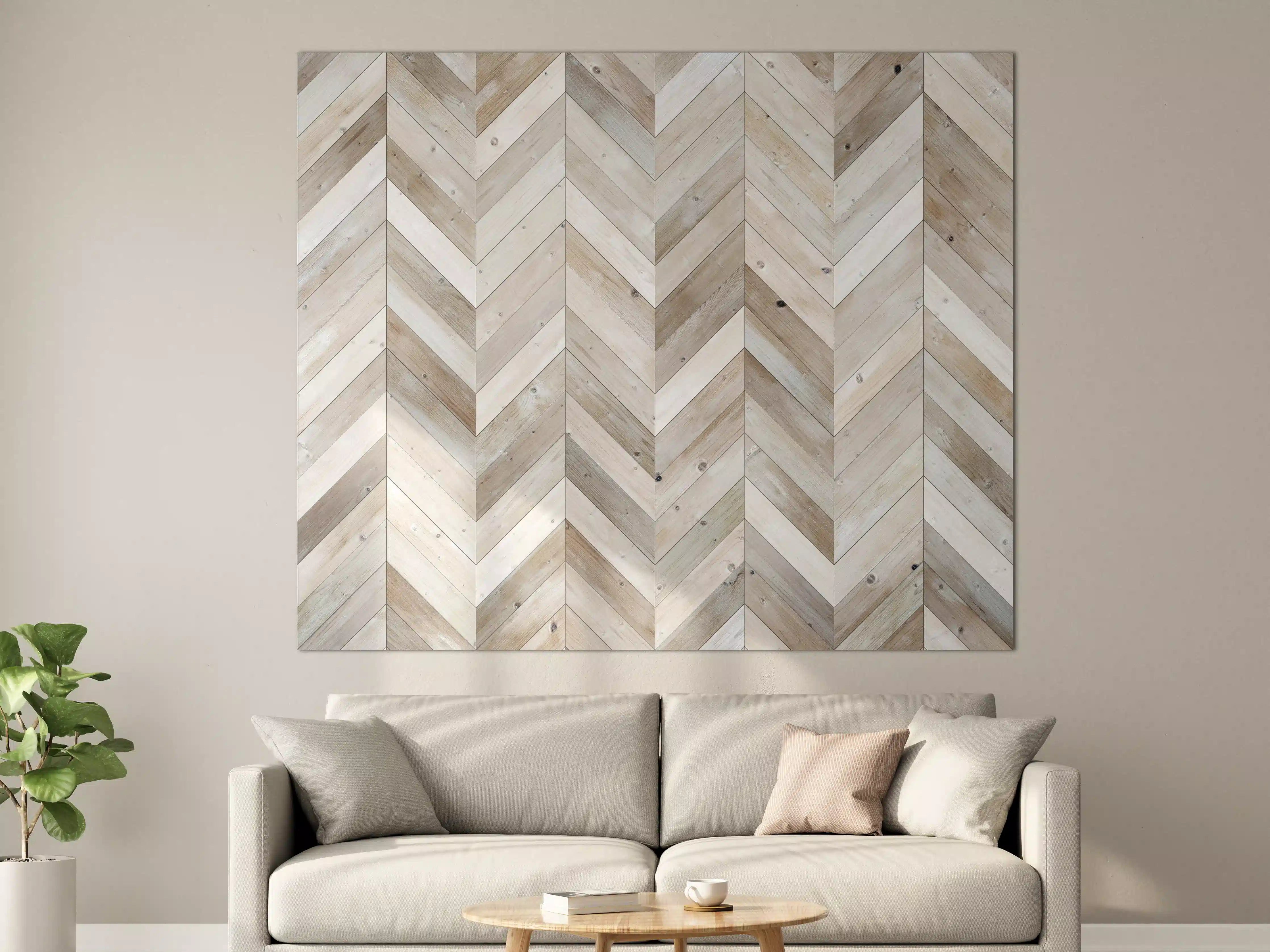 Große Wandbilder - Weiße Chevron Textur