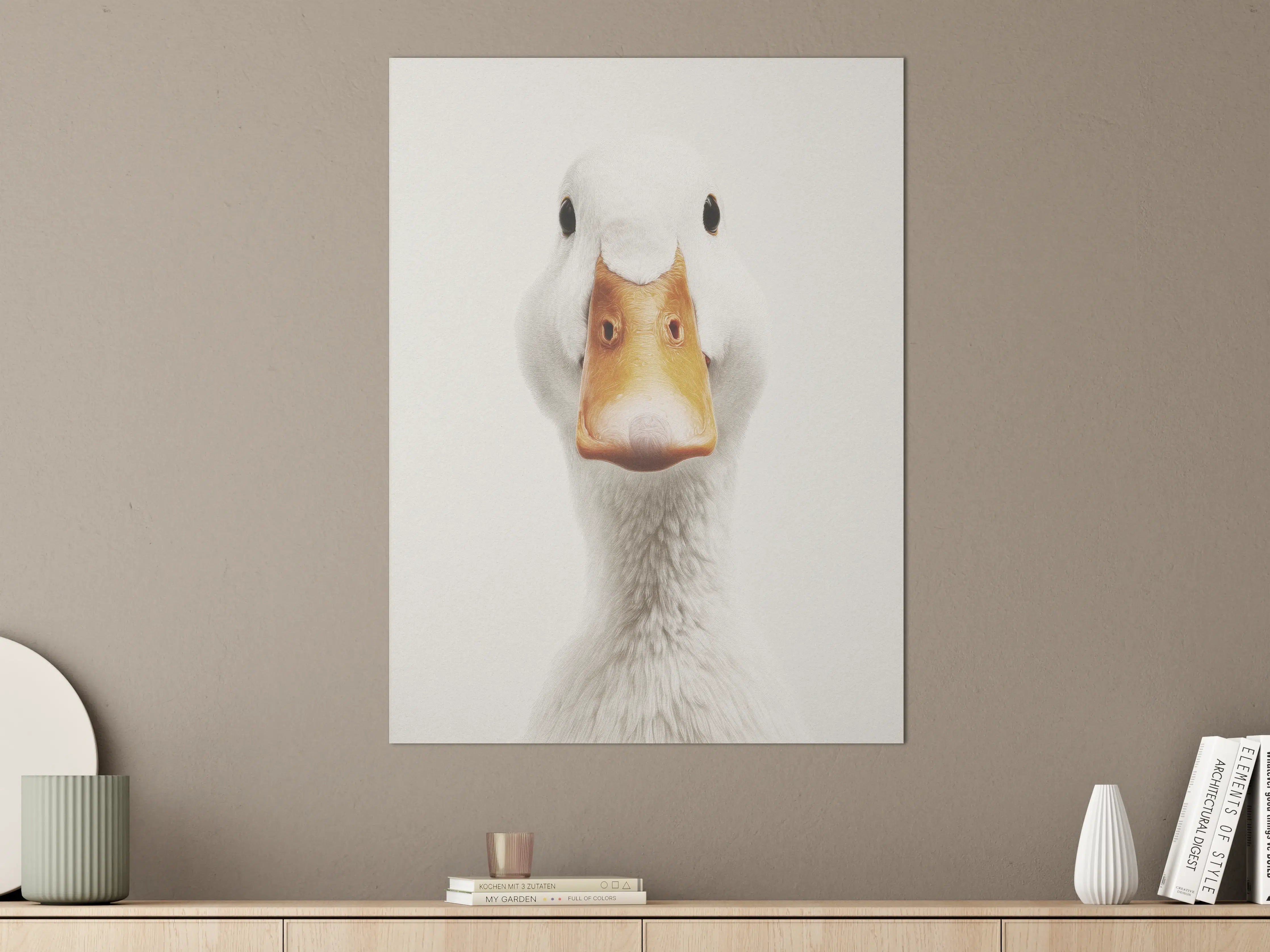 Große Wandbilder - Weiße Gans mit orange Schnabel