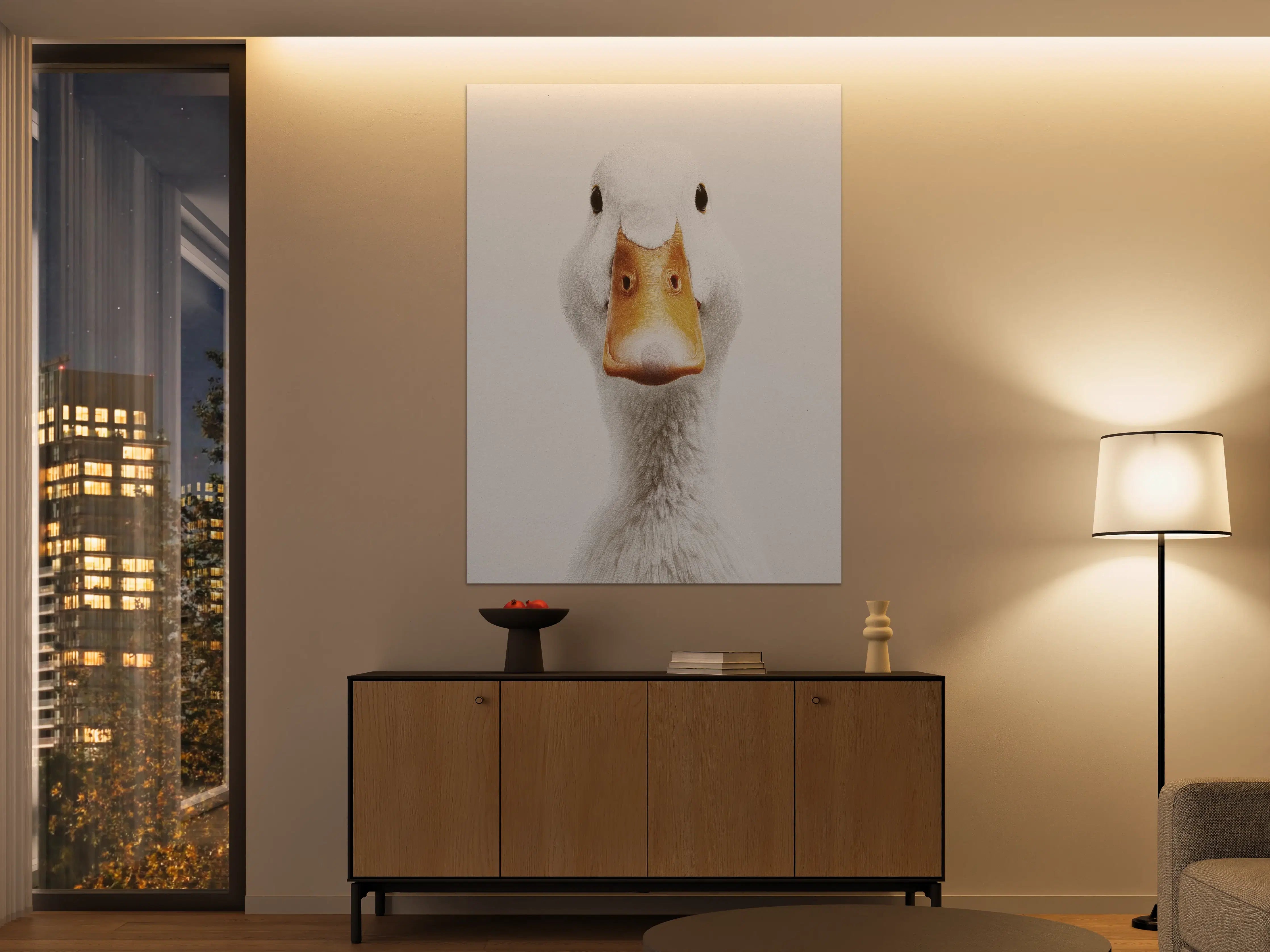 Große Wandbilder - Weiße Gans mit orange Schnabel